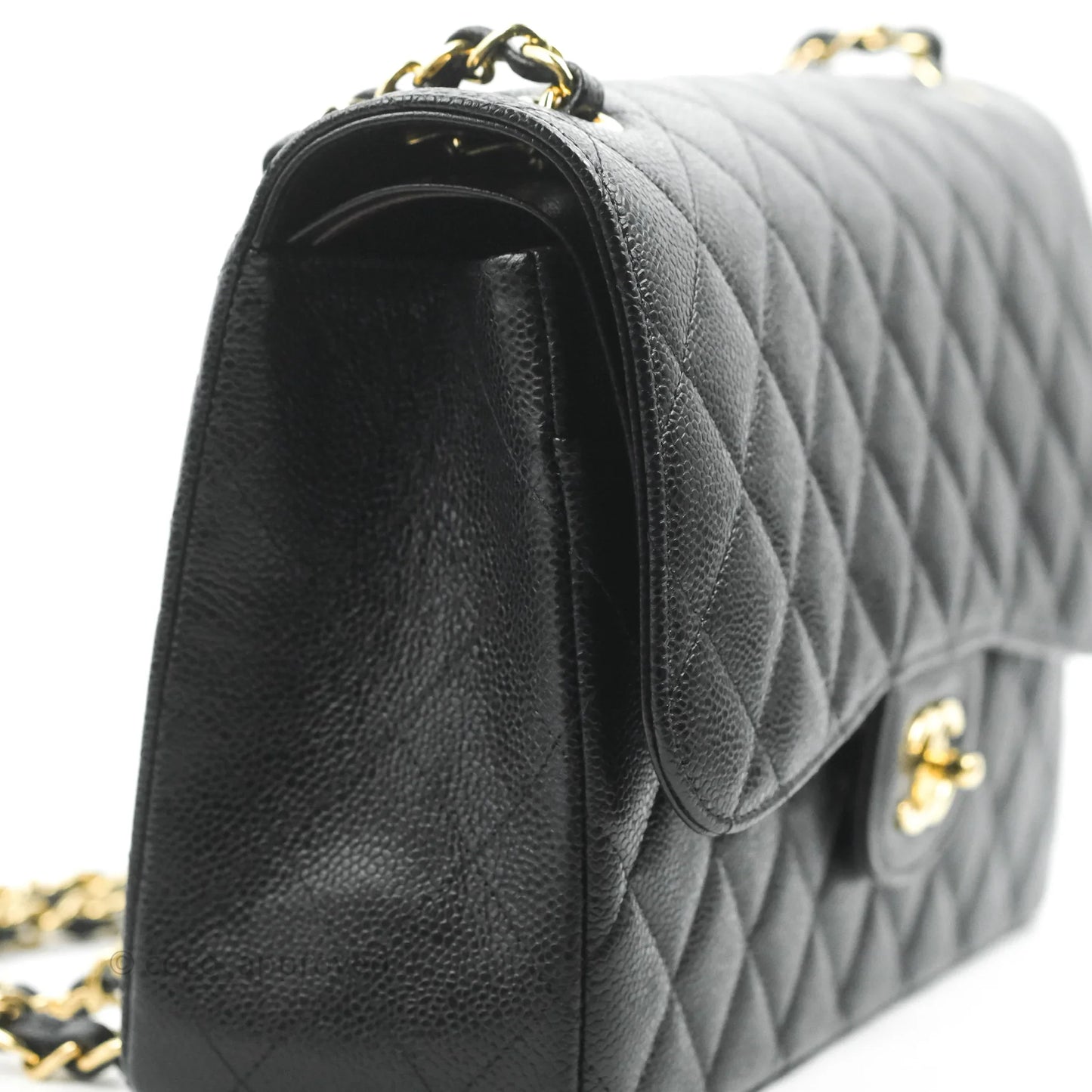 Chanel Jumbo Double Flap Black Caviar Gold Hardware