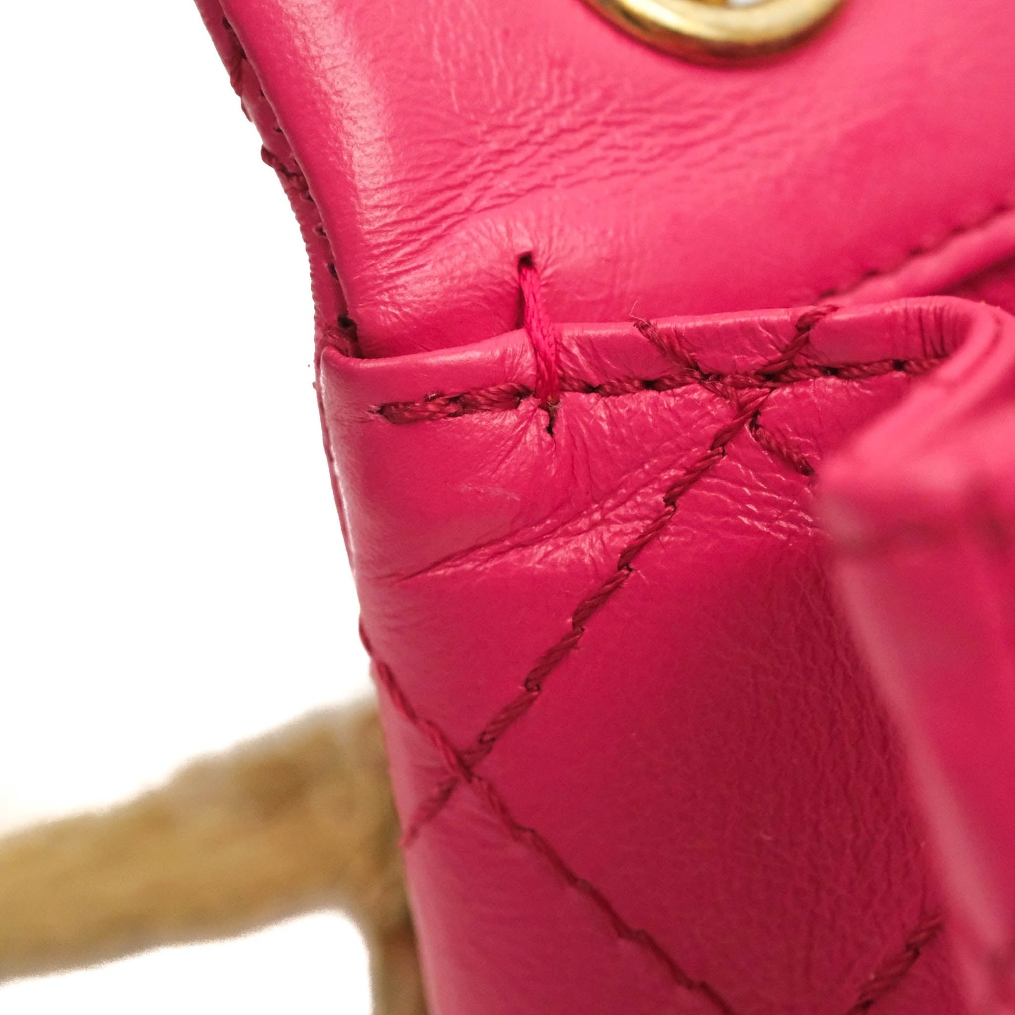 Chanel Mini Reissue 224 Fuschia Pink Aged Calfskin Aged Gold Hardware