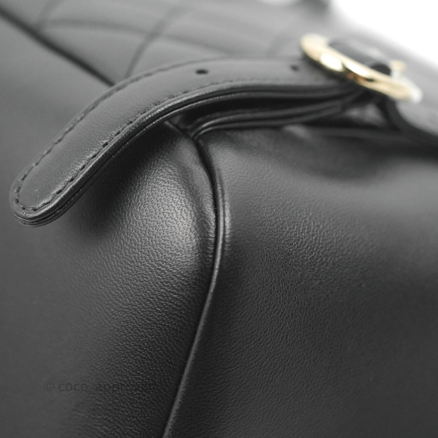 Chanel Quilted Small Duma Drawstring Backpack Black Calfskin 22C