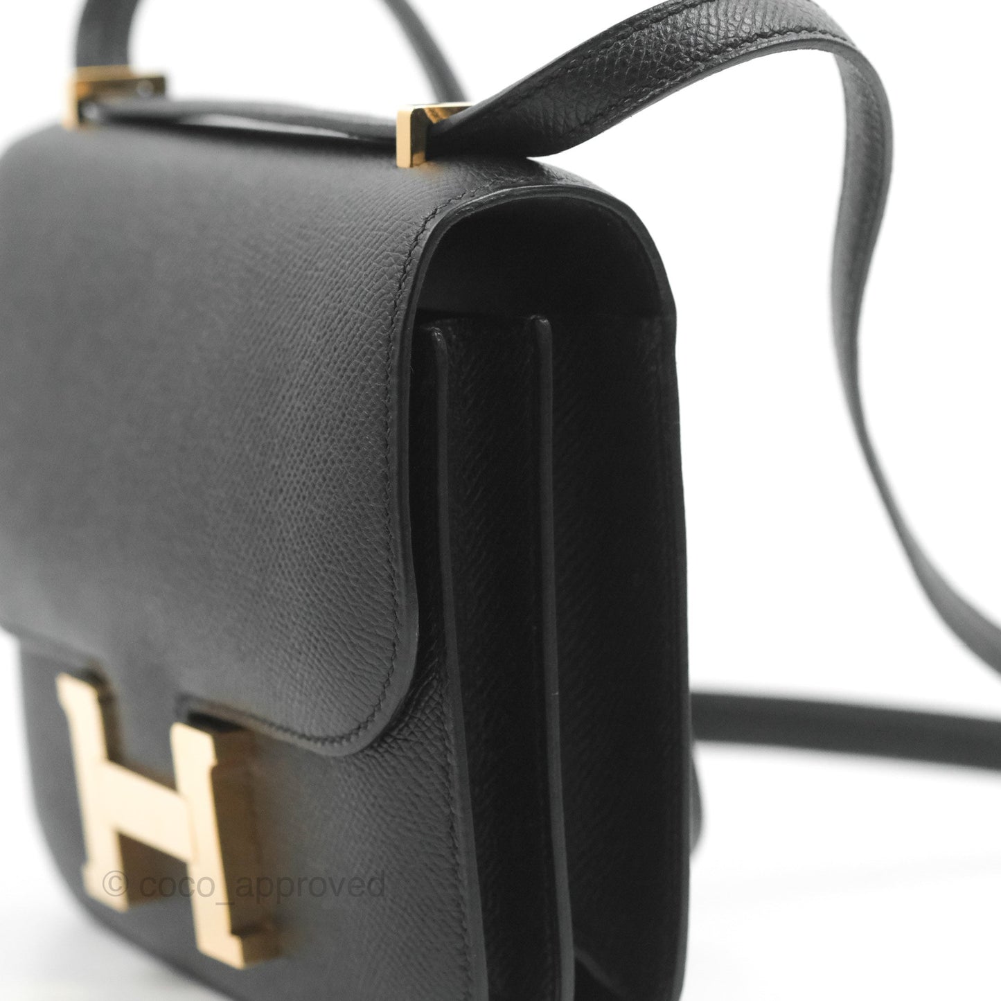 Hermès Constance Mini 18cm Black Epsom Rose Gold Hardware