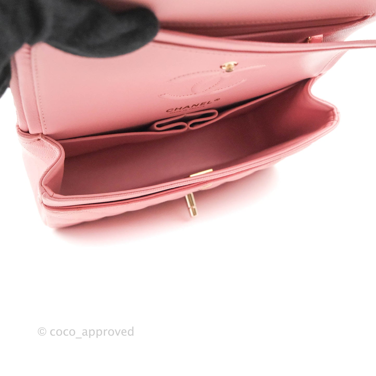 Chanel Classic Small S/M Flap Pink Caviar Gold Hardware 22C
