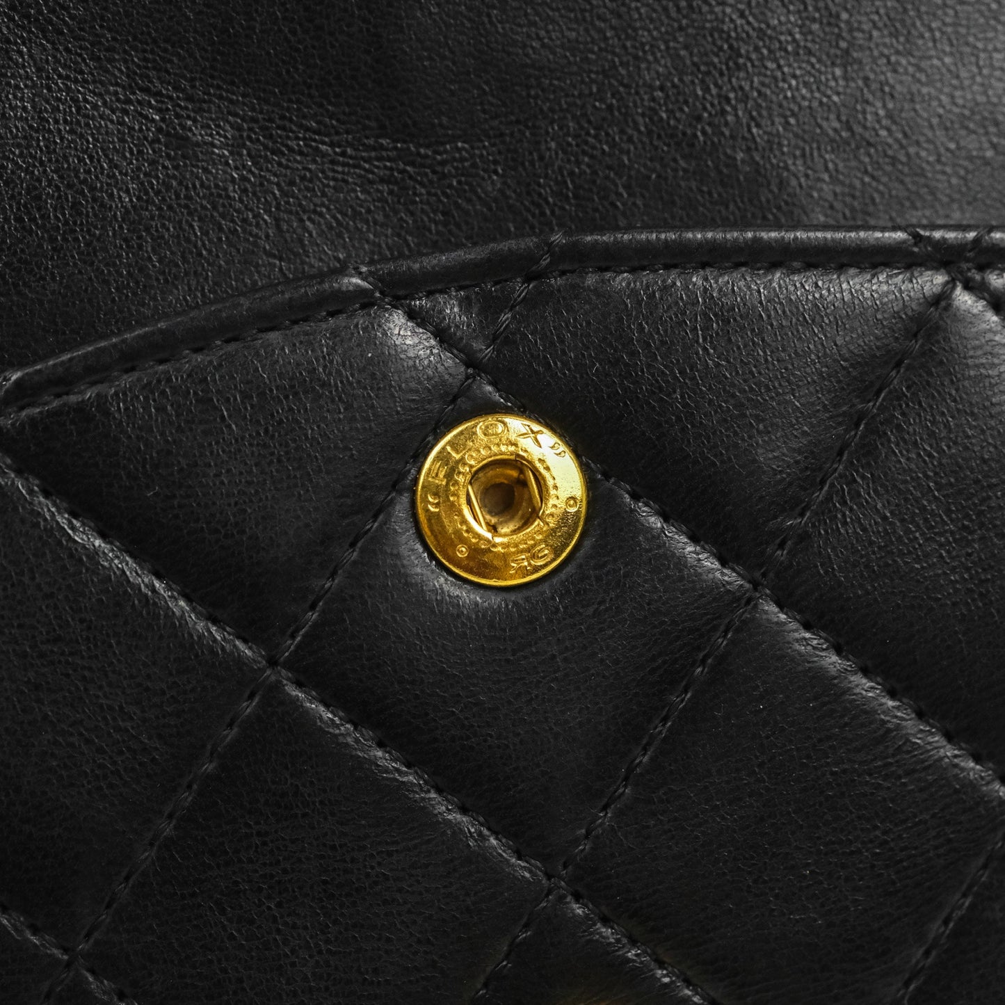 Chanel Vintage Square Flap Bag Black Lambskin 24K Gold Hardware