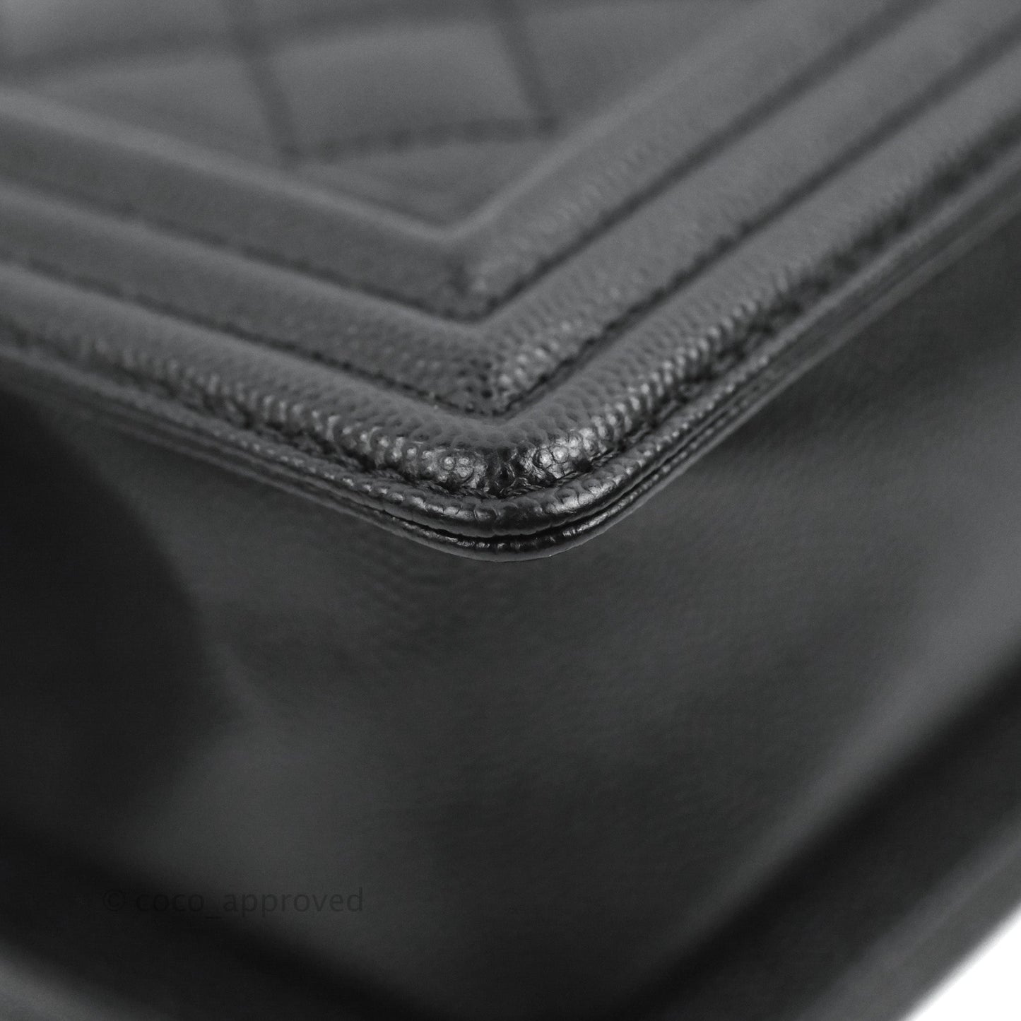 Chanel Small Boy Quilted Black Caviar Ruthenium Hardware