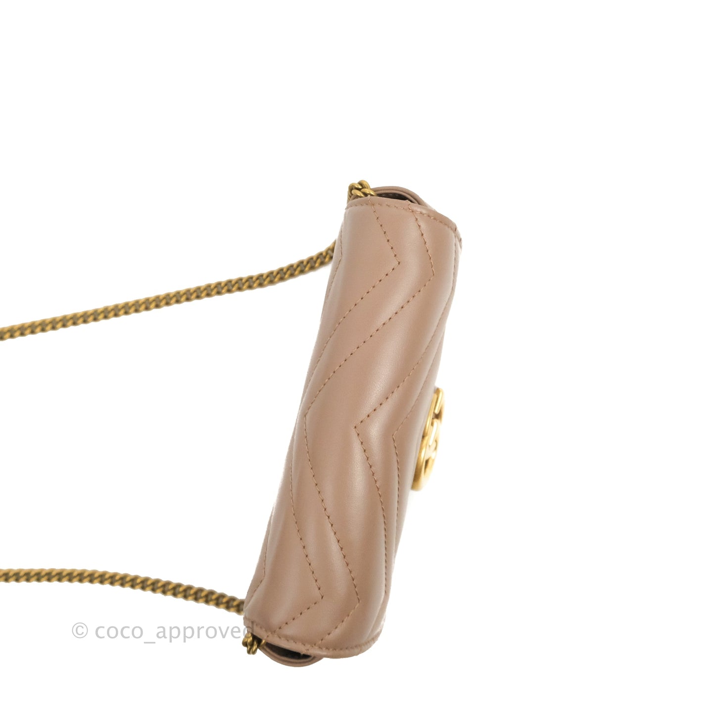 Gucci GG Marmont Matelassé Leather Super Mini Bag Dusty Pink