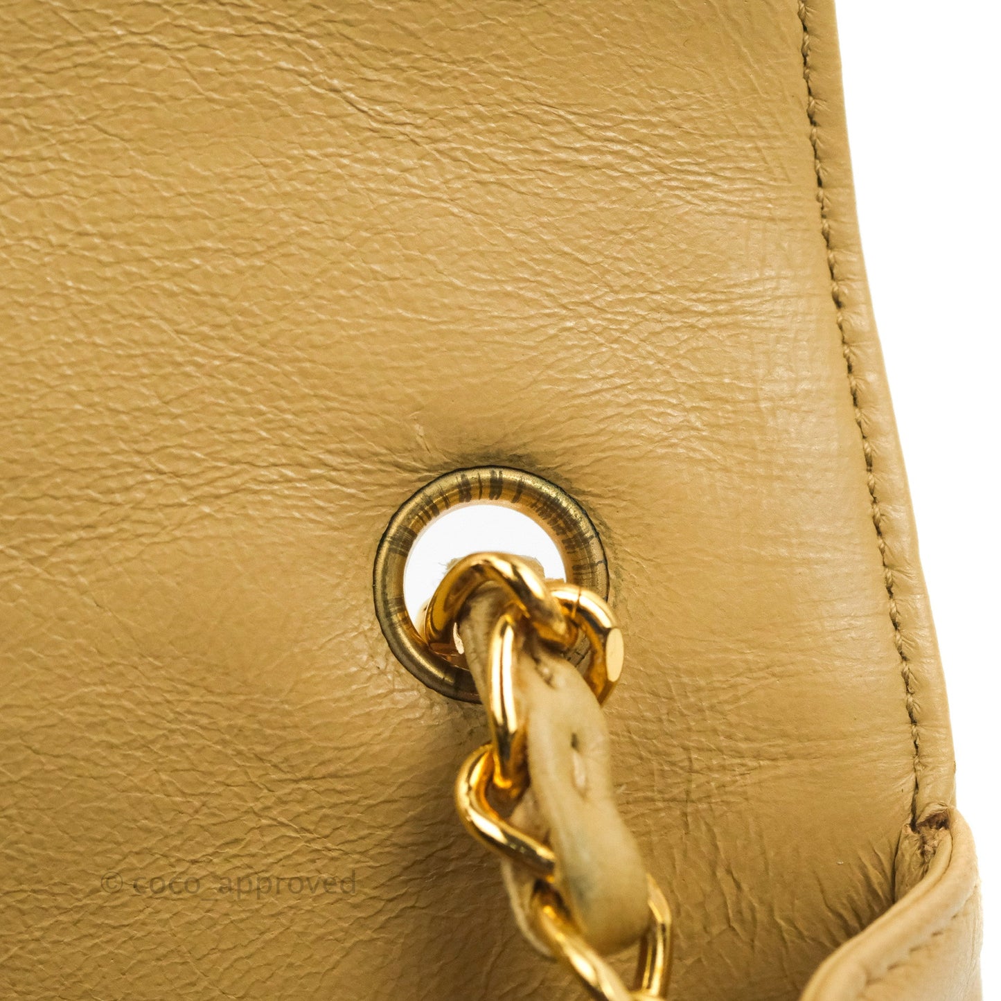 Chanel Vintage Mini Square Beige Lambskin 24K Gold Hardware