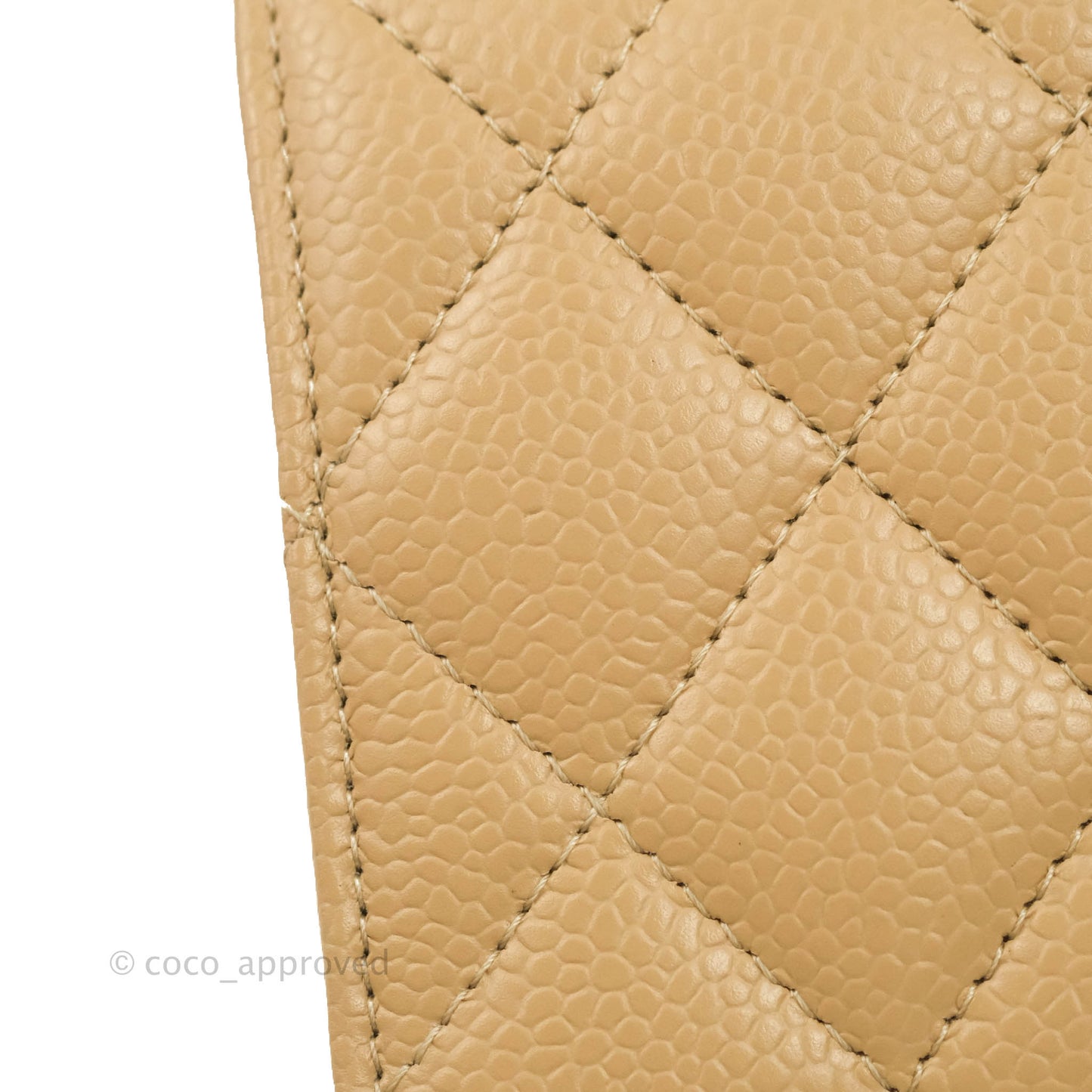 Chanel Classic M/L Medium Flap Quilted Beige Caviar Gold Hardware