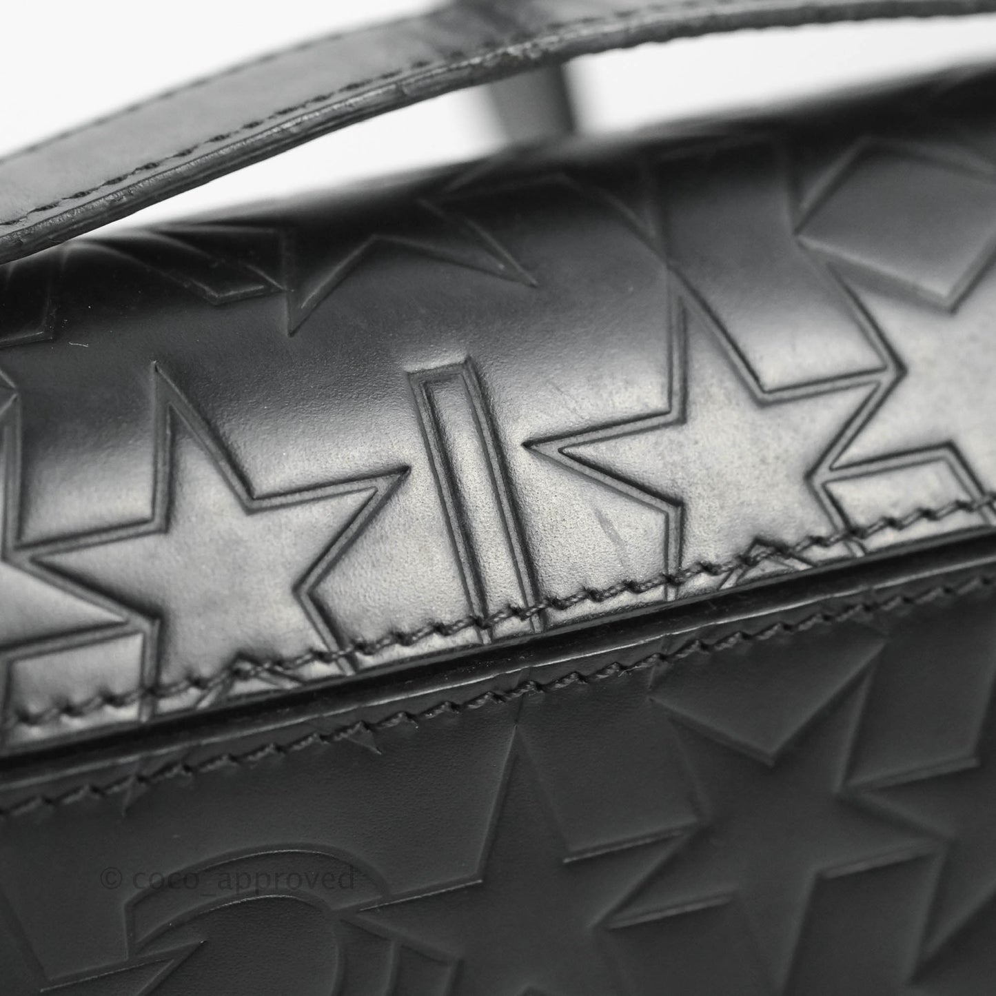 Givenchy Calfskin Star Embossed Medium Pandora Box Crossbody Bag Black