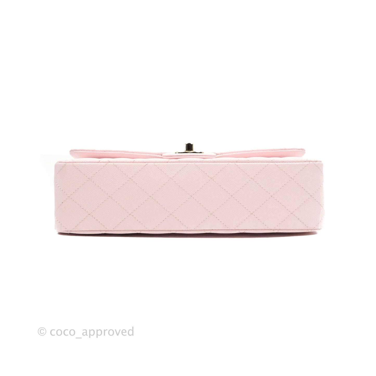 Chanel Classic M/L Medium Flap Quilted Light Pink Caviar Gold Hardware 22P