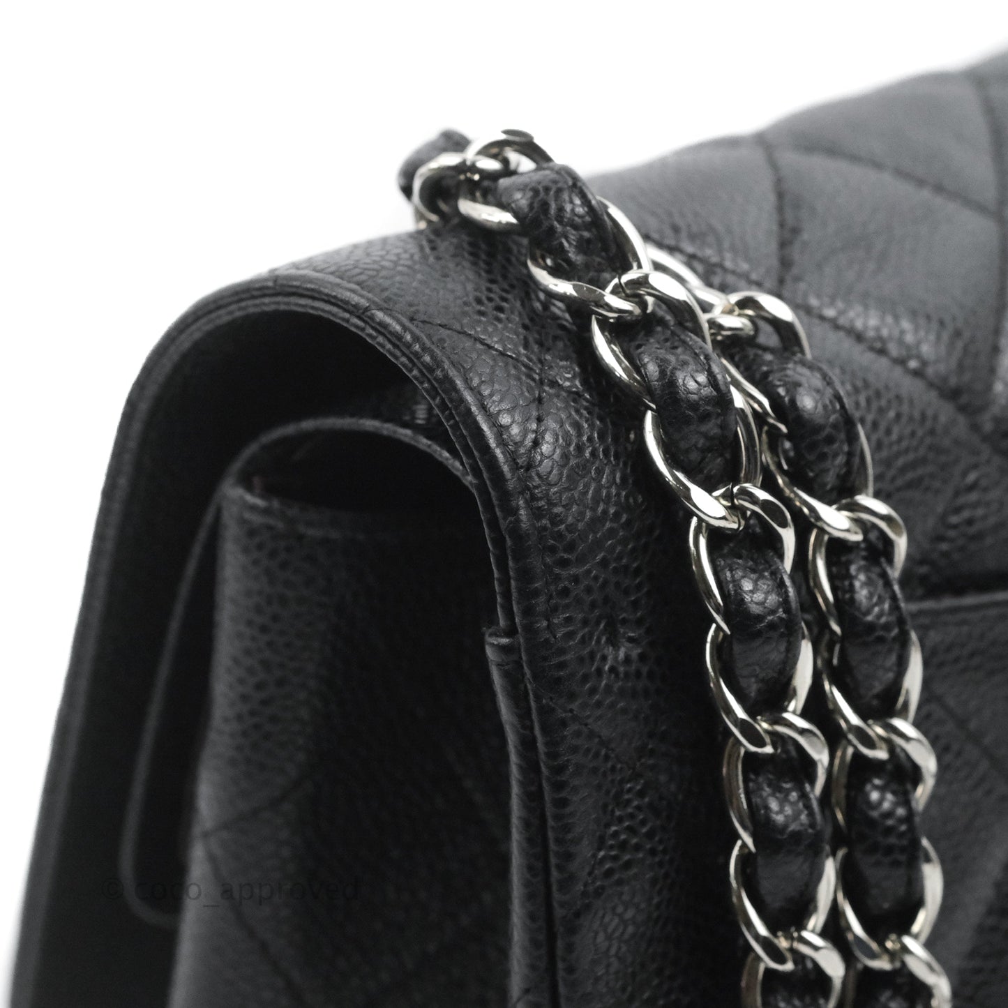 Chanel Jumbo Double Flap Black Caviar Silver Hardware⁣⁣