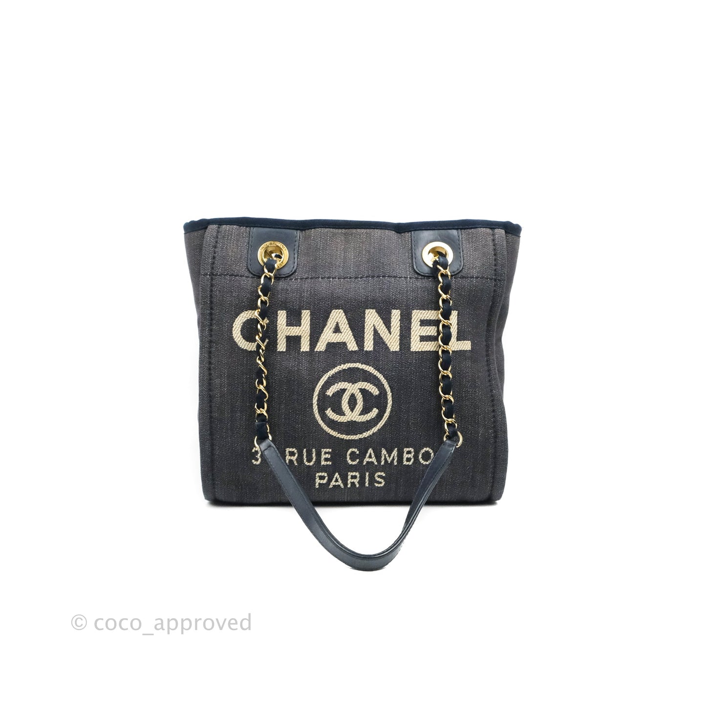 Chanel Mini Deauville Denim Gold Hardware Tote