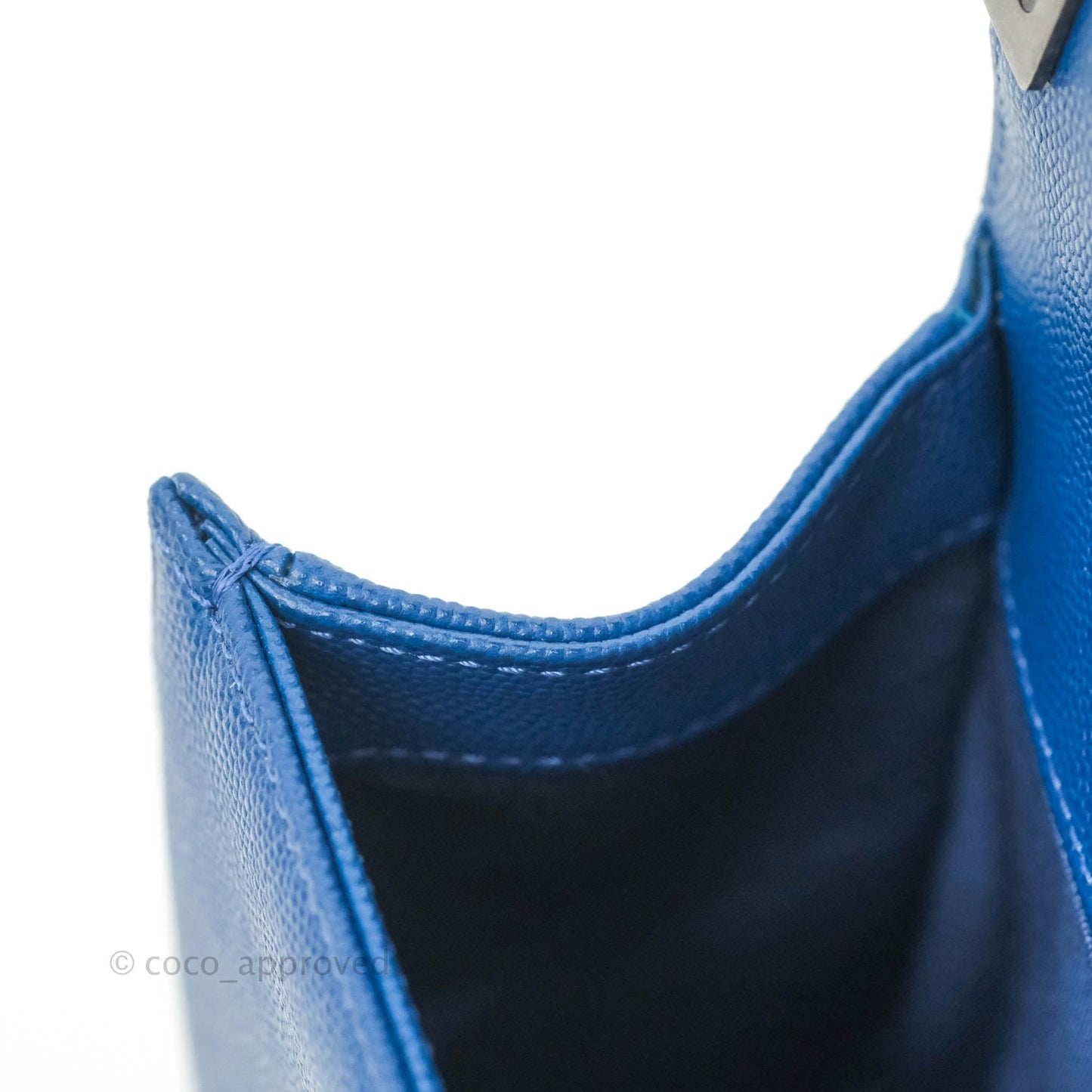 Chanel Quilted Medium Boy Blue Caviar Ruthenium Hardware