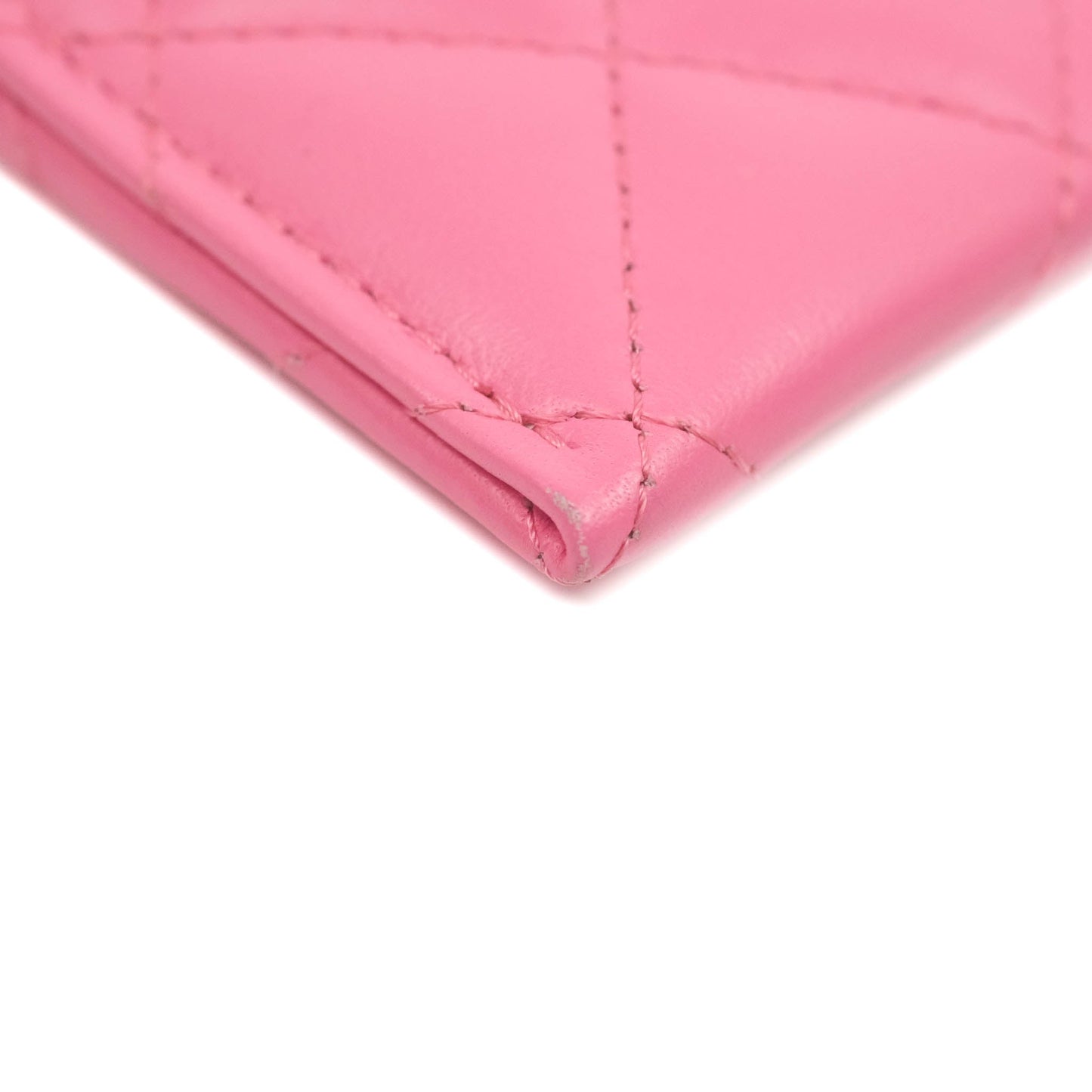 Chanel Classic Card Holder Pink Lambskin Rainbow Hardware