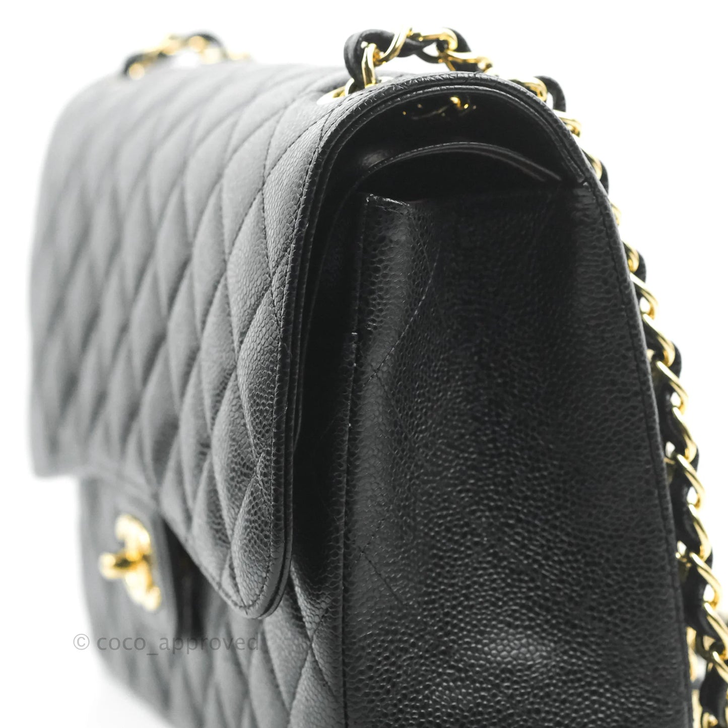 Chanel Jumbo Double Flap Black Caviar Gold Hardware