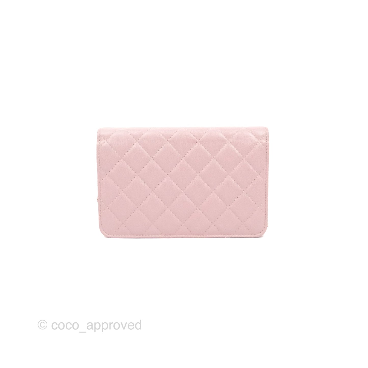 Chanel Quilted Wallet on Chain WOC Light Pink Caviar Gold Hardware