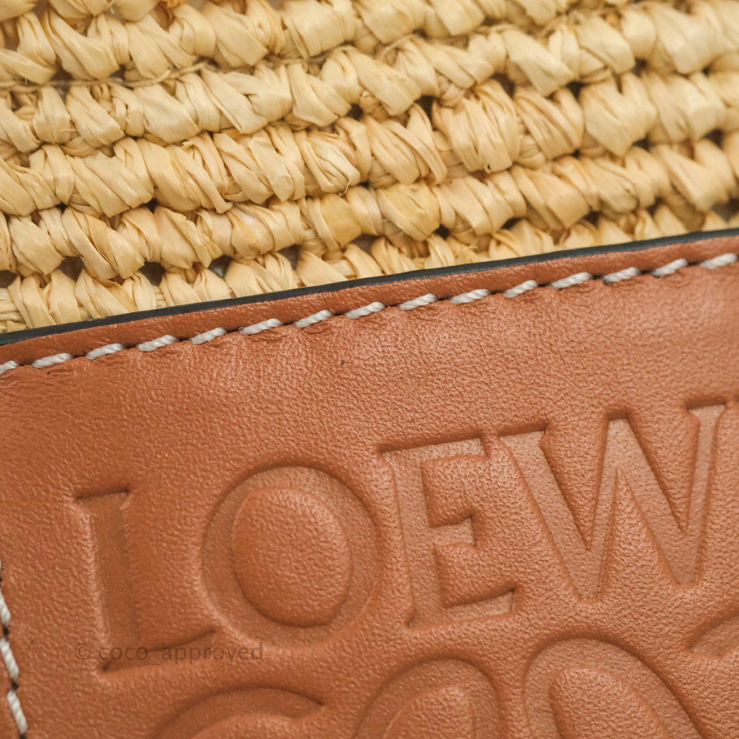 Loewe Cylinder Pocket In Raffia and Calfskin Natural/Tan