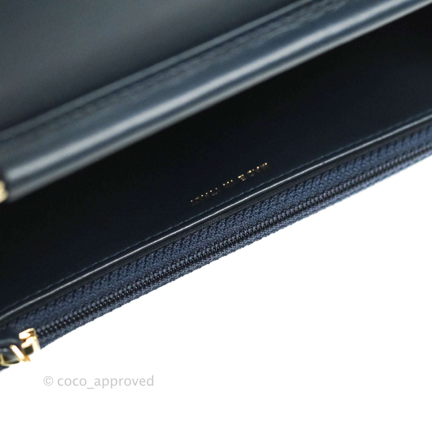 Chanel Quilted Crystal Pearl Crush Wallet on Chain WOC Navy Velvet Gold Hardware