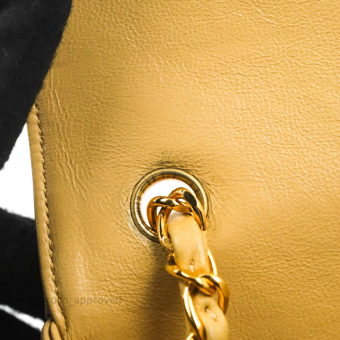 Chanel Vintage Mini Square Beige Lambskin 24K Gold Hardware