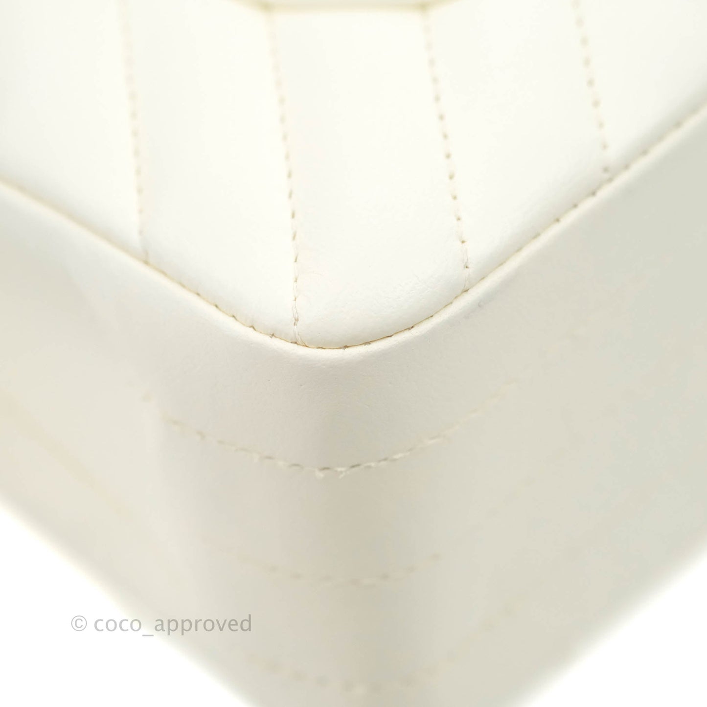 Chanel Classic Chevron S/M Small Double Flap Ivory White Lambskin Gold Hardware