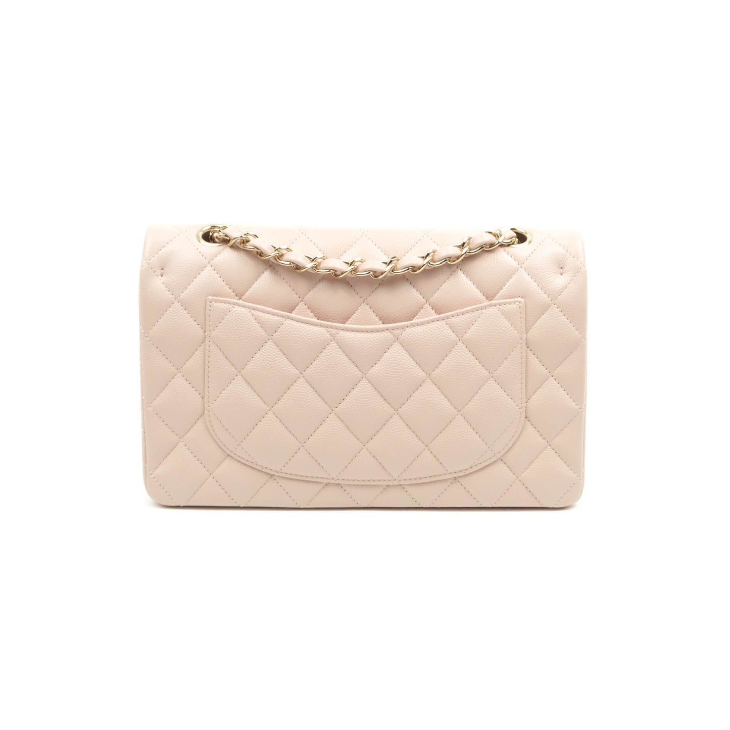 Chanel Classic Small S/M Flap Rose Clair Pink Caviar Gold Hardware 21C