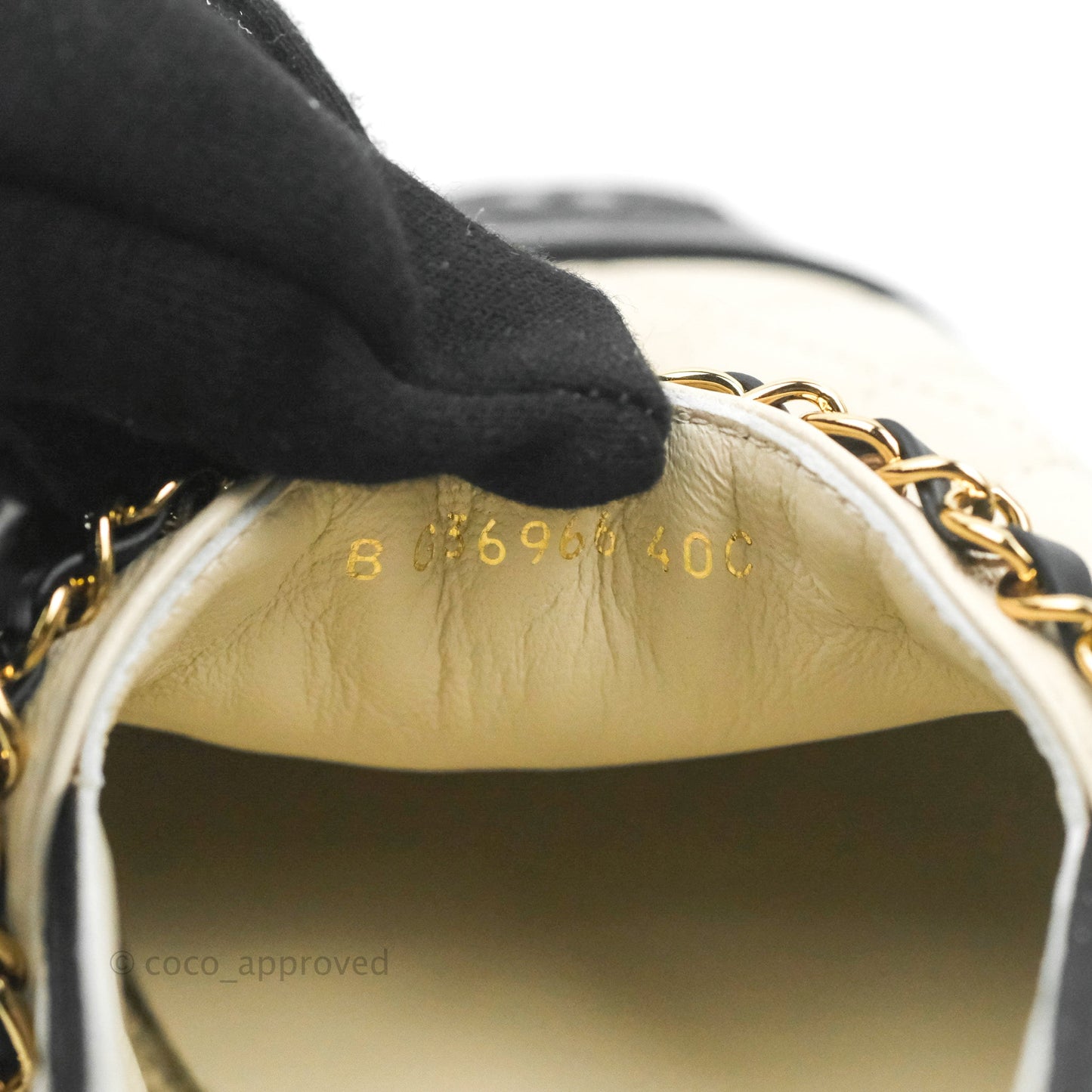 Chanel Quilted CC Espadrilles Ivory Black Lambskin Size 40