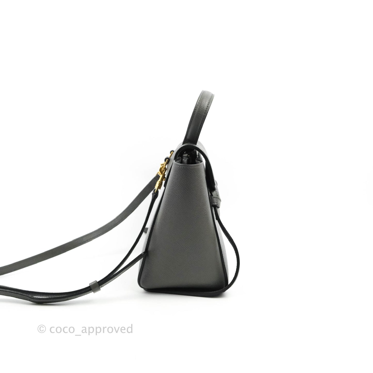 Celine Nano Belt Bag Grey Grained Calfskin Gold Hardware