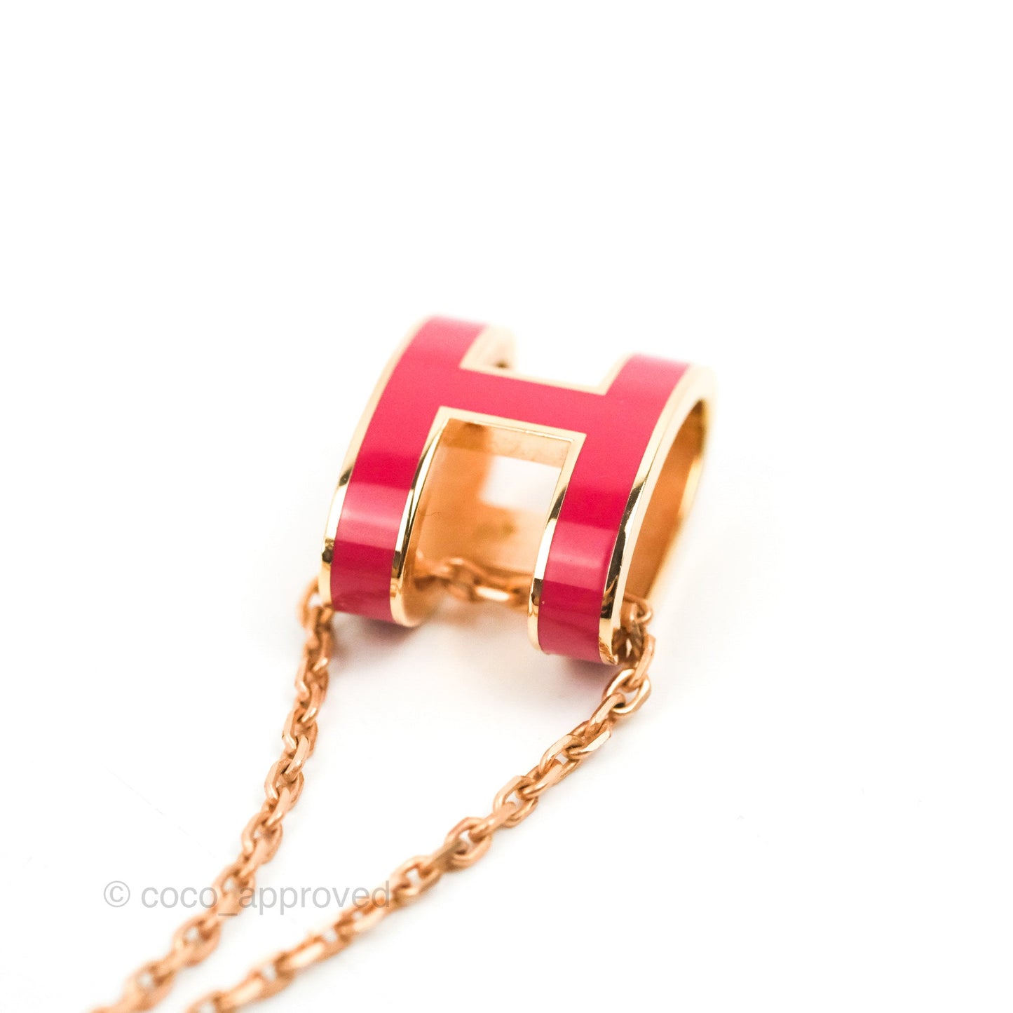 Hermès Pop H Pendant Necklace Pink Gold Hardware