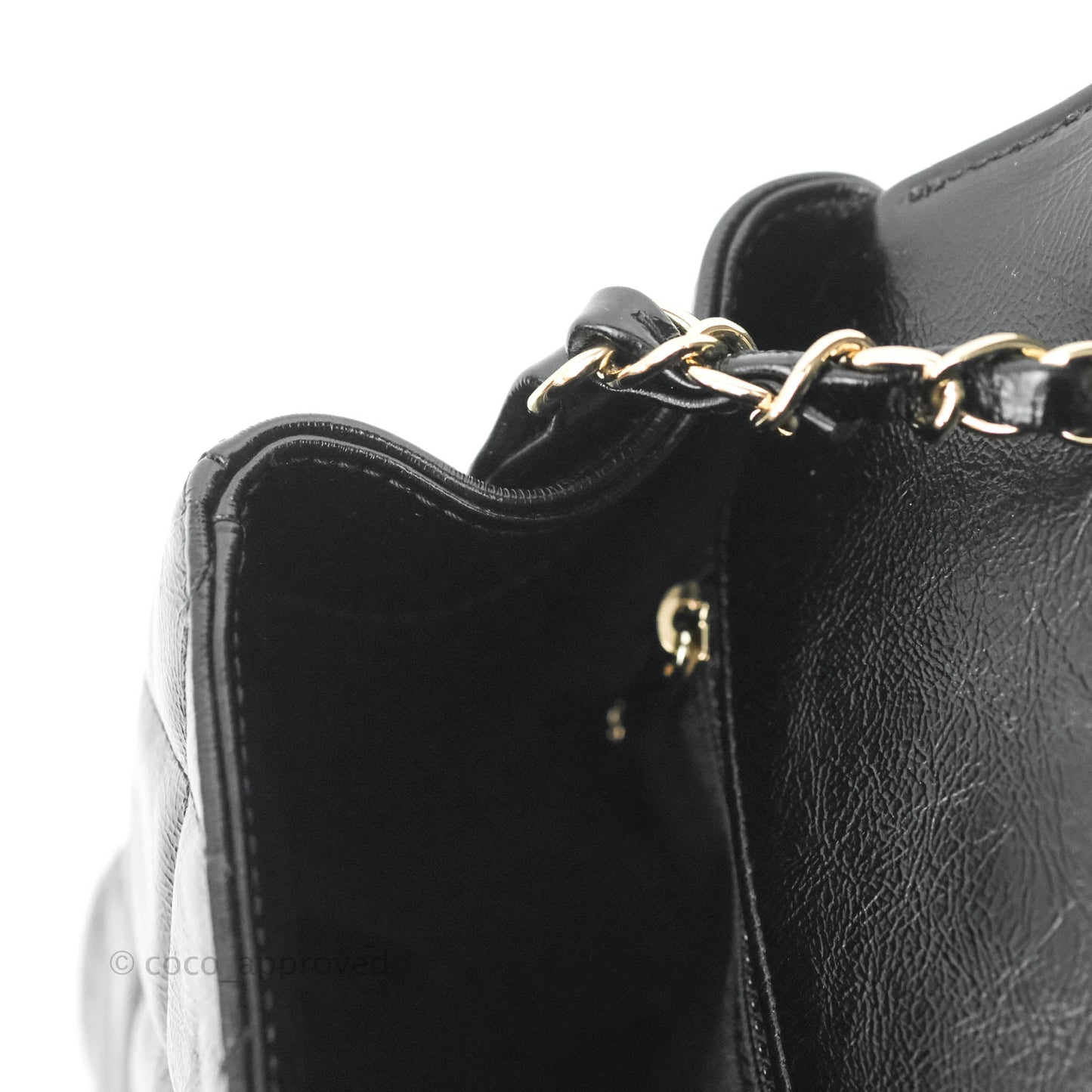 Chanel CC Flap Bag Quilted Shiny Aged Calfskin Gold Hardware