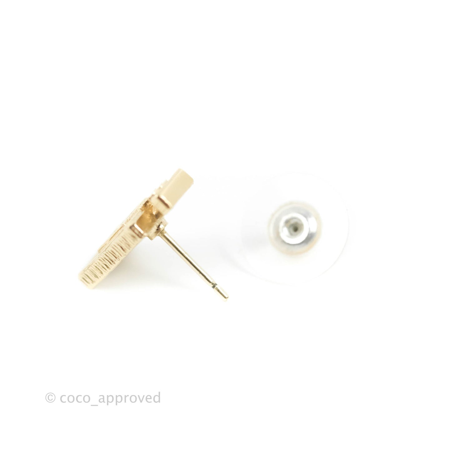 Chanel CC No5 Parfum Earrings Gold Tone 20C