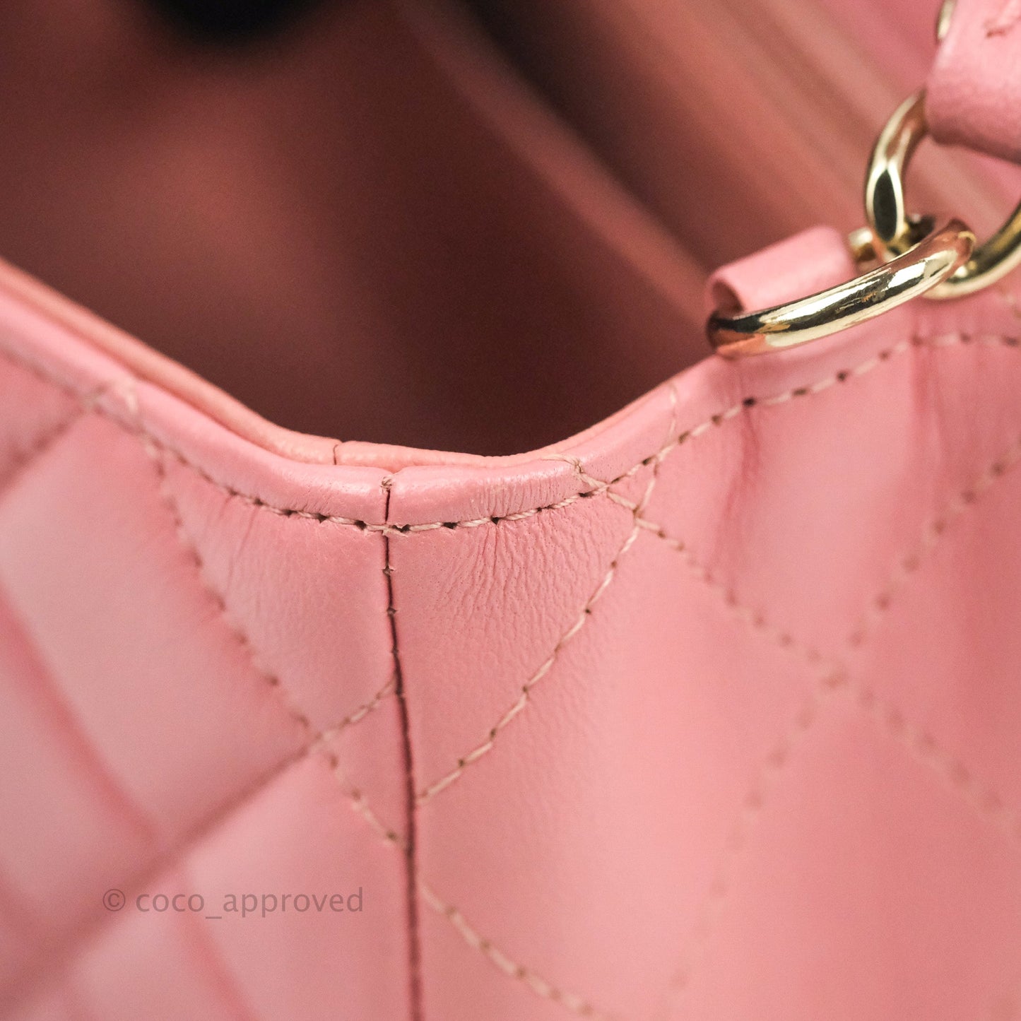 Chanel Quilted Mini Rectangular Flap Pink Lambskin Gold Hardware