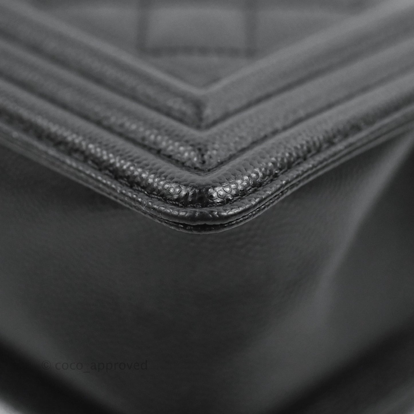 Chanel Small Boy Quilted Black Caviar Ruthenium Hardware