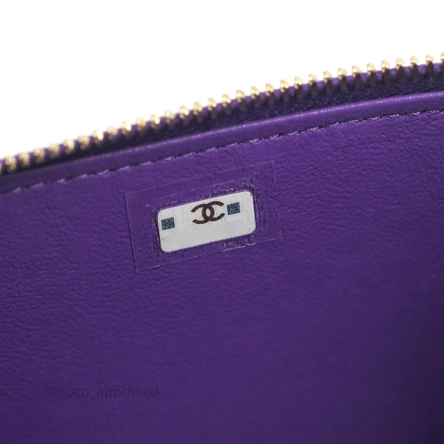 Chanel Vanity Rectangular Top Handle Purple Lambskin Gold Hardware