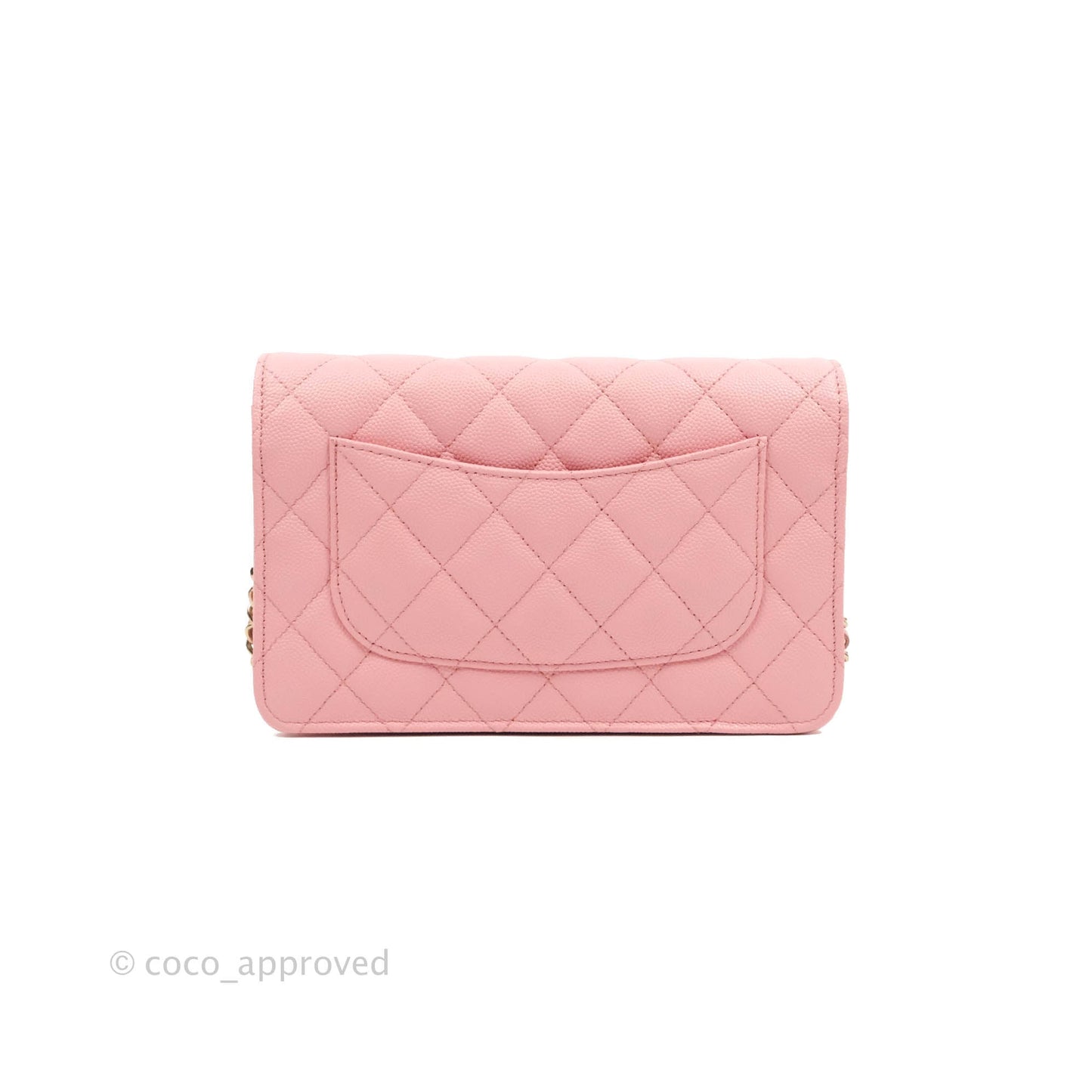 Chanel Quilted Wallet on Chain WOC Pink Caviar Gold Hardware 22S