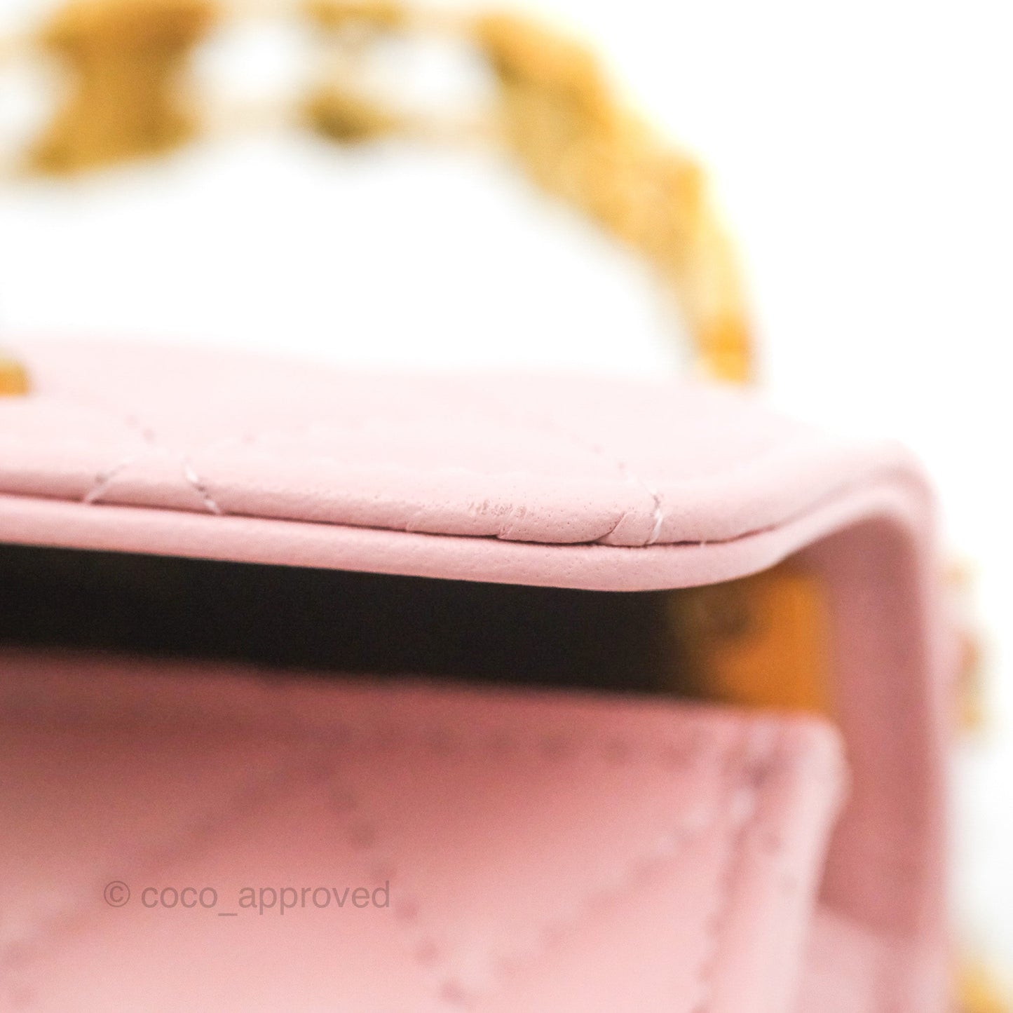 Chanel Enamel Top Handle Clutch with Chain Pink Lambskin Aged Gold Hardware