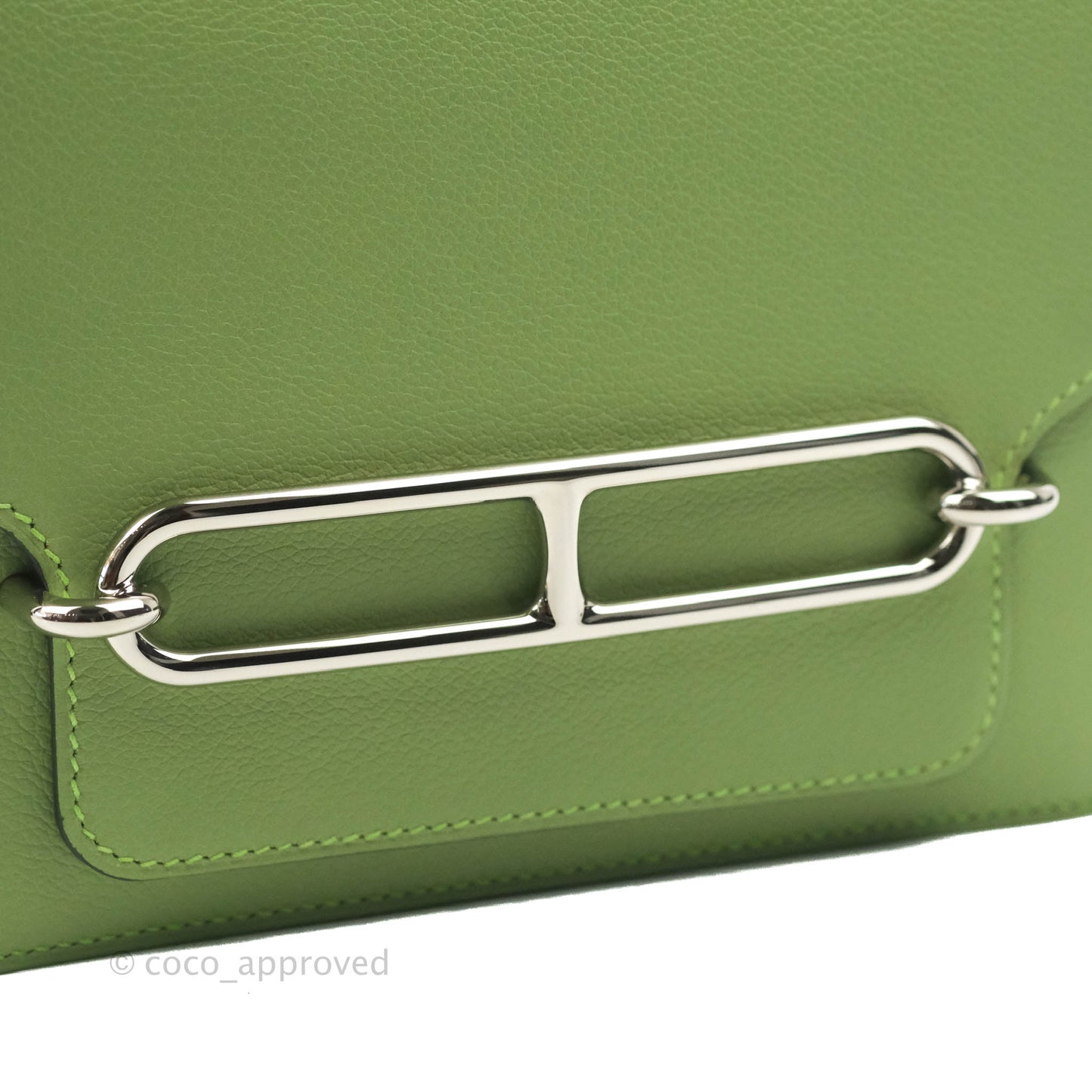 Hermès Roulis Mini 18 Evercolor Vert Criquet Palladium Hardware