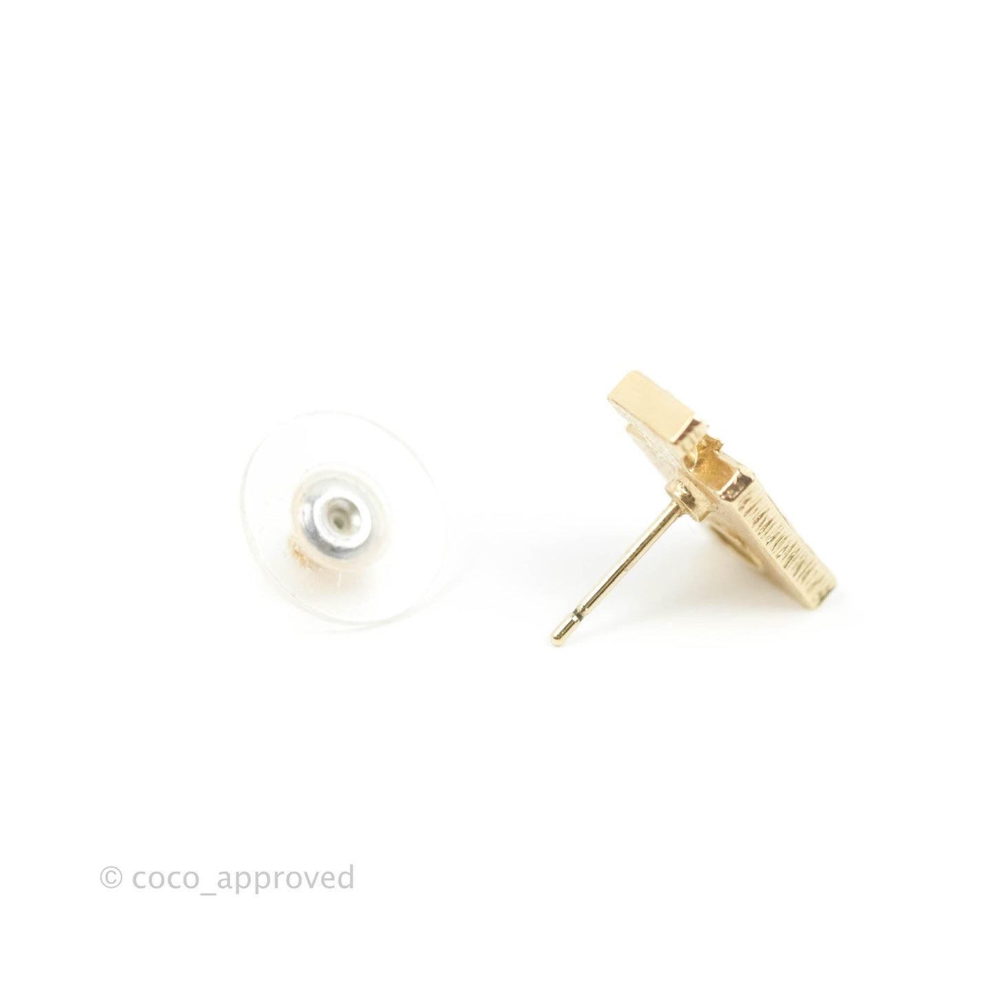 Chanel CC No5 Parfum Earrings Gold Tone 20C