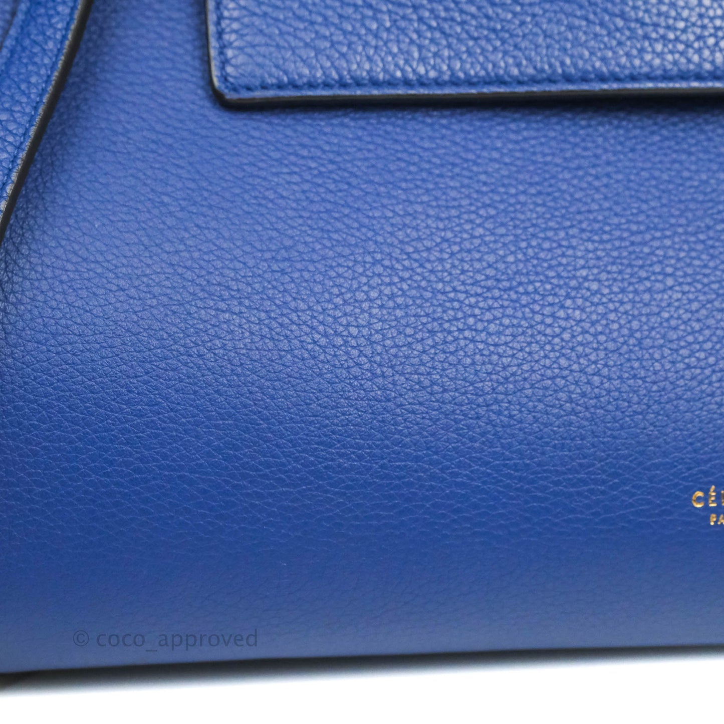 Celine Mini Belt Bag Blue Grained Calfskin Gold Hardware