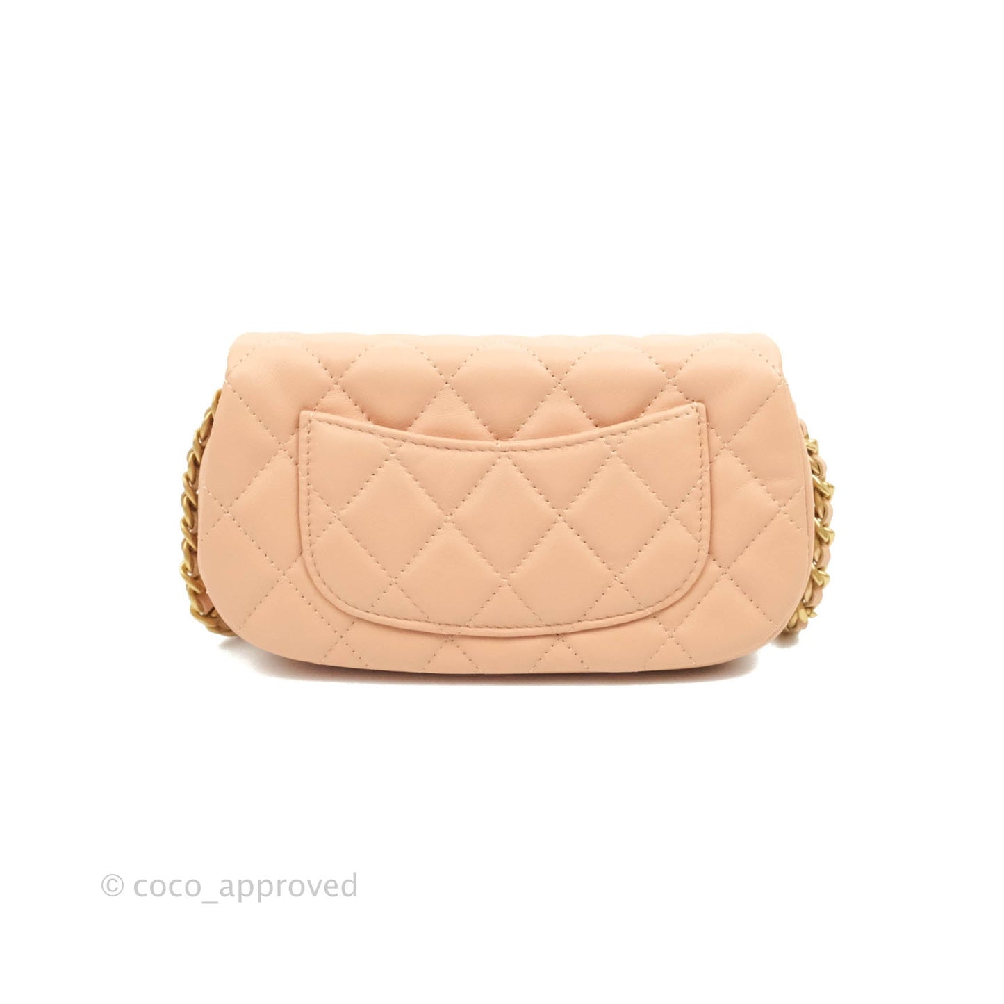 Chanel Clutch with Chain Beige Pink Calfskin Aged Gold Hardware