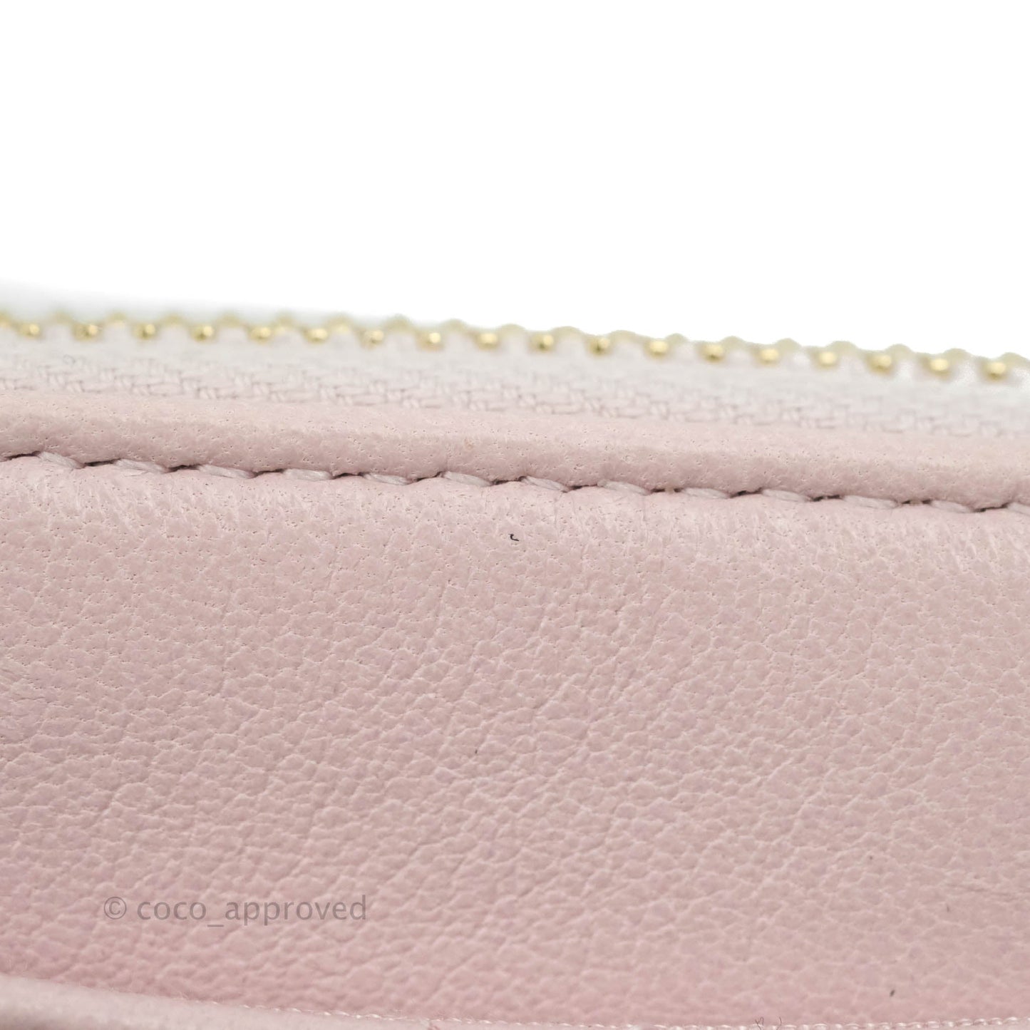 Chanel 19 Zip Card Holder Light Pink Lambskin Gold Hardware