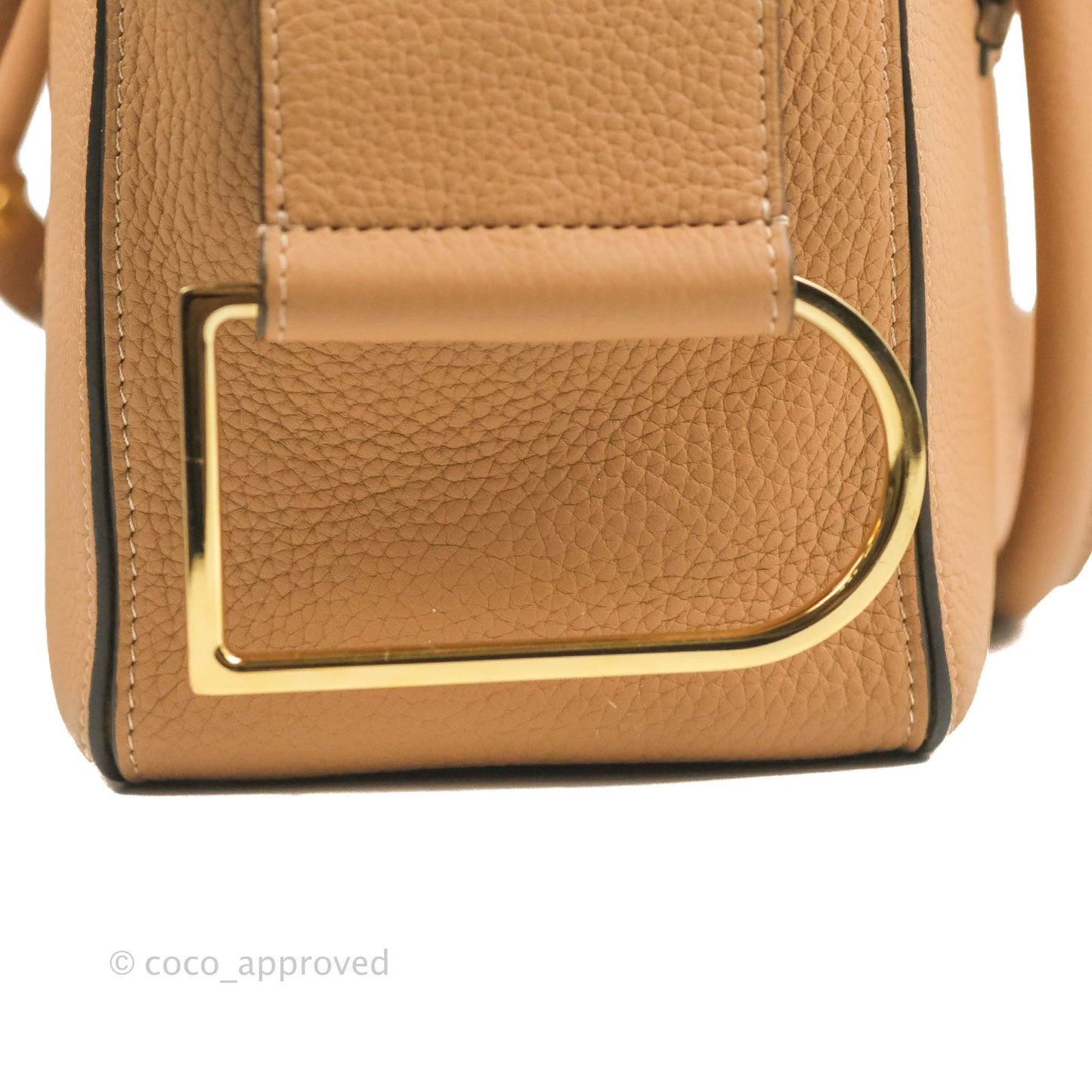 Delvaux Cool Box MM in Taurillon Soft Grained Calfskin Vegetal Ivory Gold Hardware