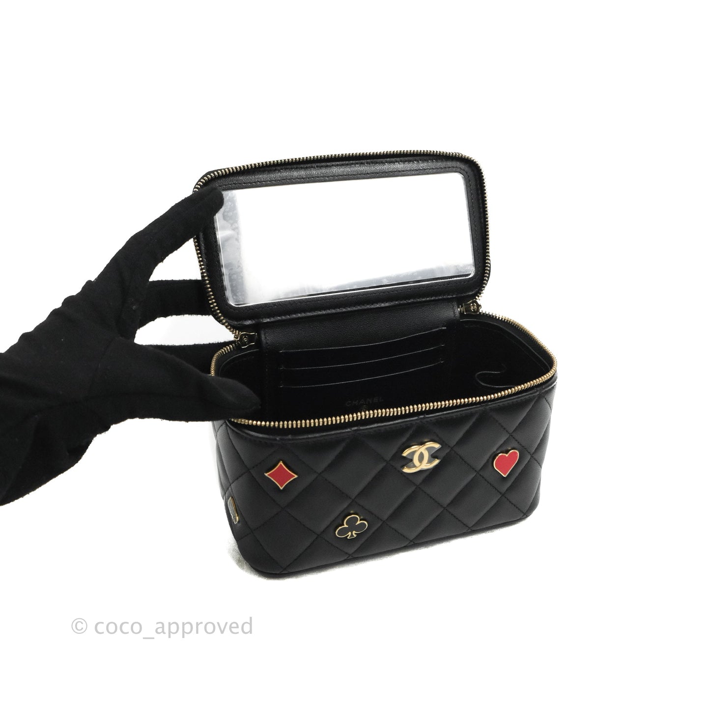Chanel Vanity with Chain Black Lambskin Gold Hardware 23C