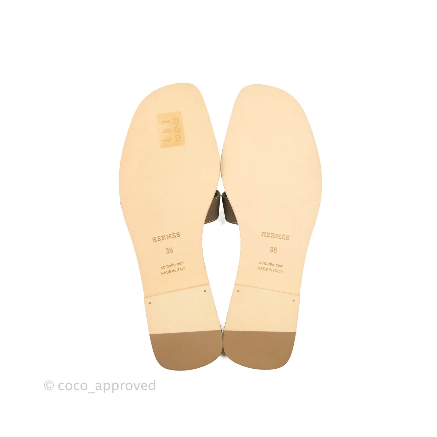 Hermès Oran Sandals in Etoupe Size 38