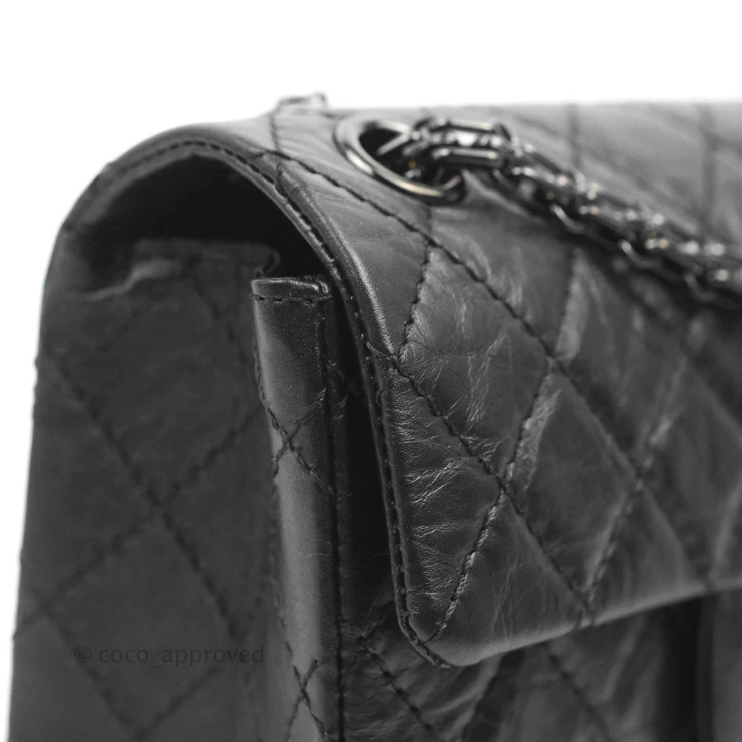 Chanel Mini Reissue 224 So Black Quilted Aged Calfskin Black Hardware