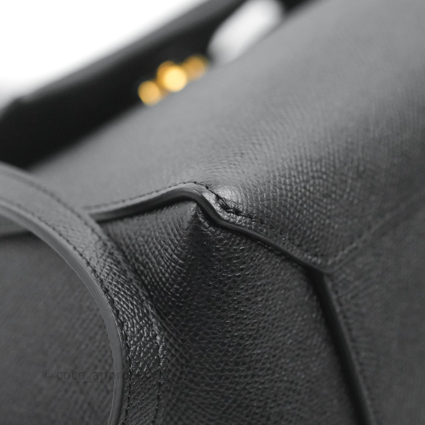 Celine Micro Belt Bag Dark Grey Grained Calfskin Gold Hardware