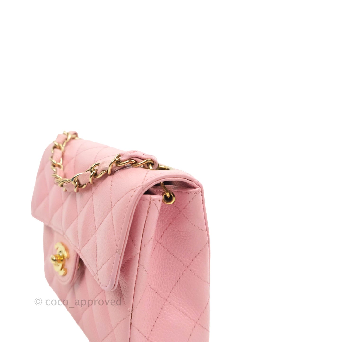 Chanel Quilted Vintage Mini Square Flap Pink Caviar Pink Hardware