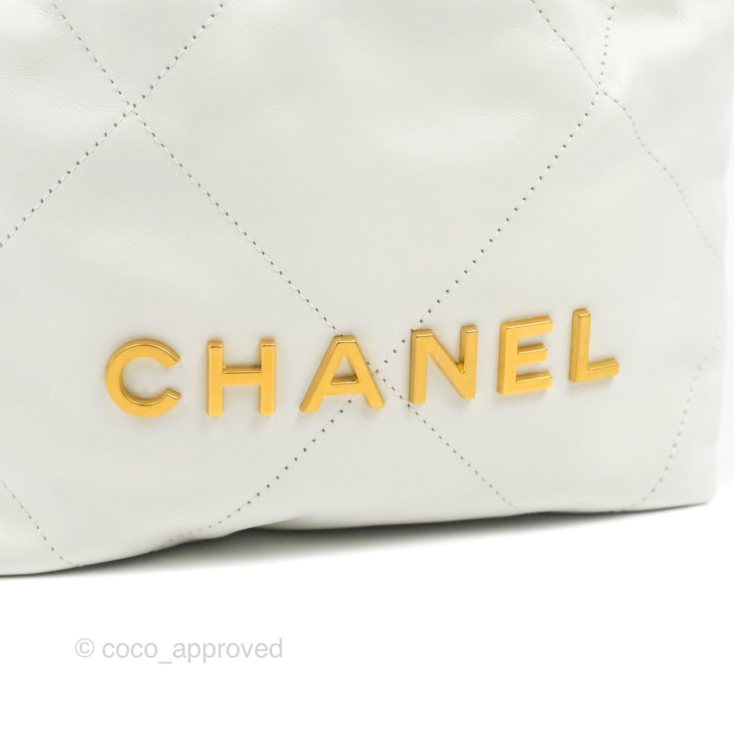 Chanel 22 Mini Bag White Crumpled Calfskin