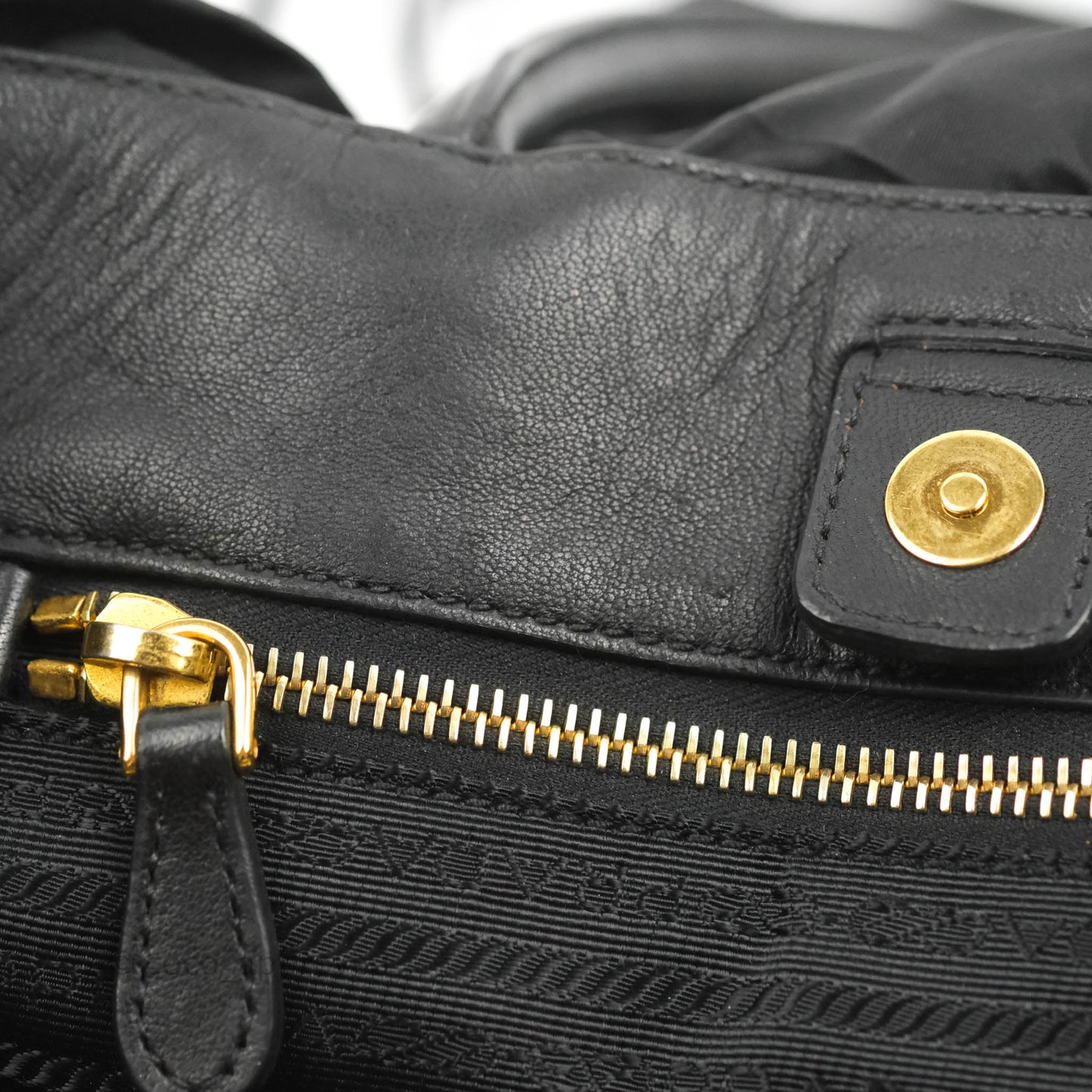 Prada Black Nylon Tassel Tote Bag Gold Hardware