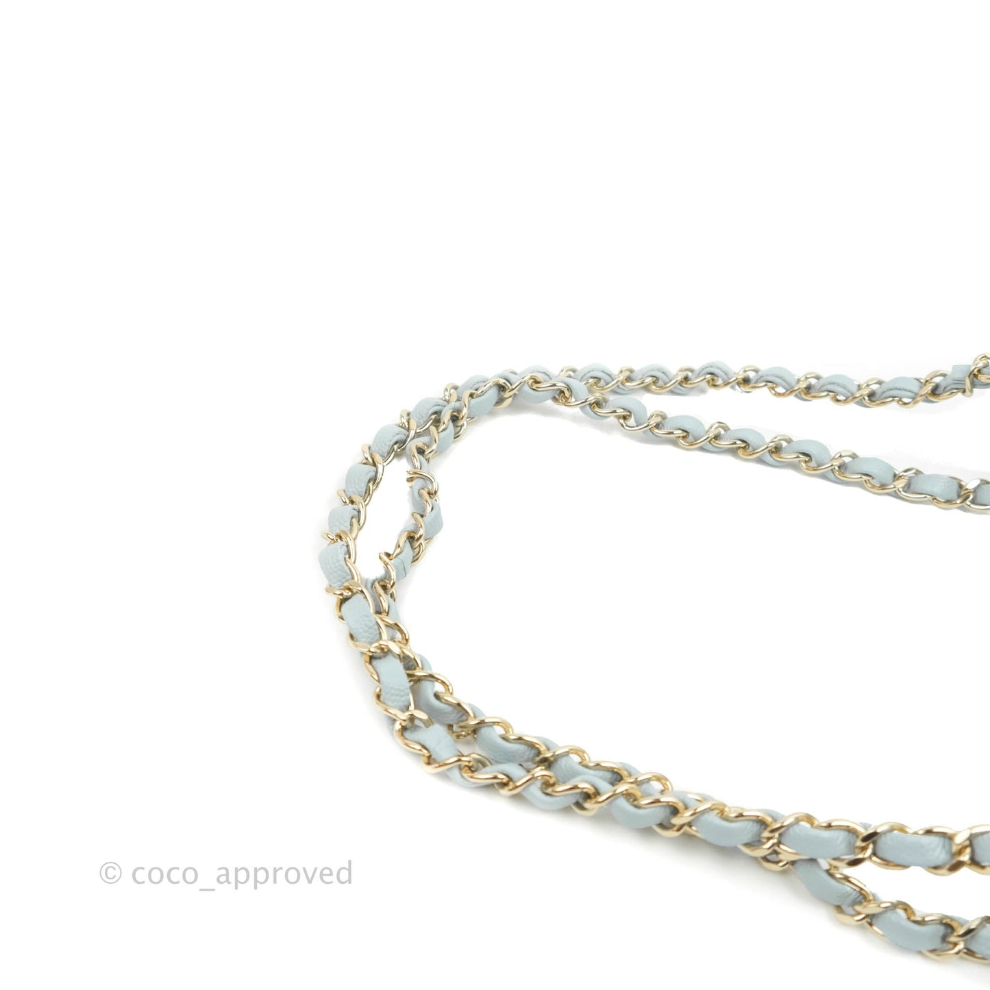Chanel Small Classic Quilted Flap Light Blue Caviar Gold Hardware