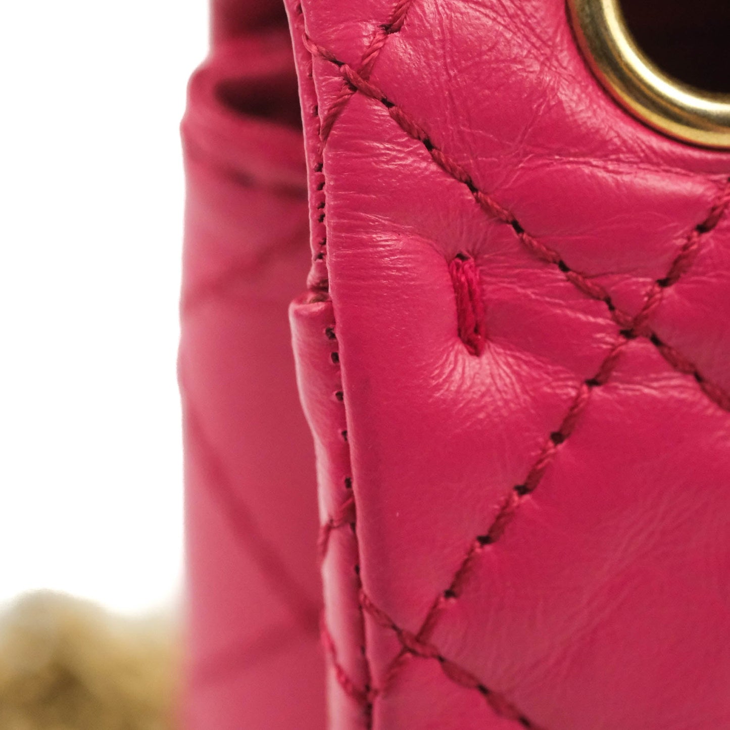 Chanel Mini Reissue 224 Fuschia Pink Aged Calfskin Aged Gold Hardware