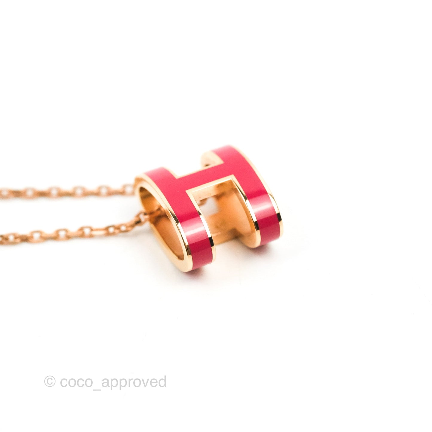 Hermès Pop H Pendant Necklace Pink Gold Hardware