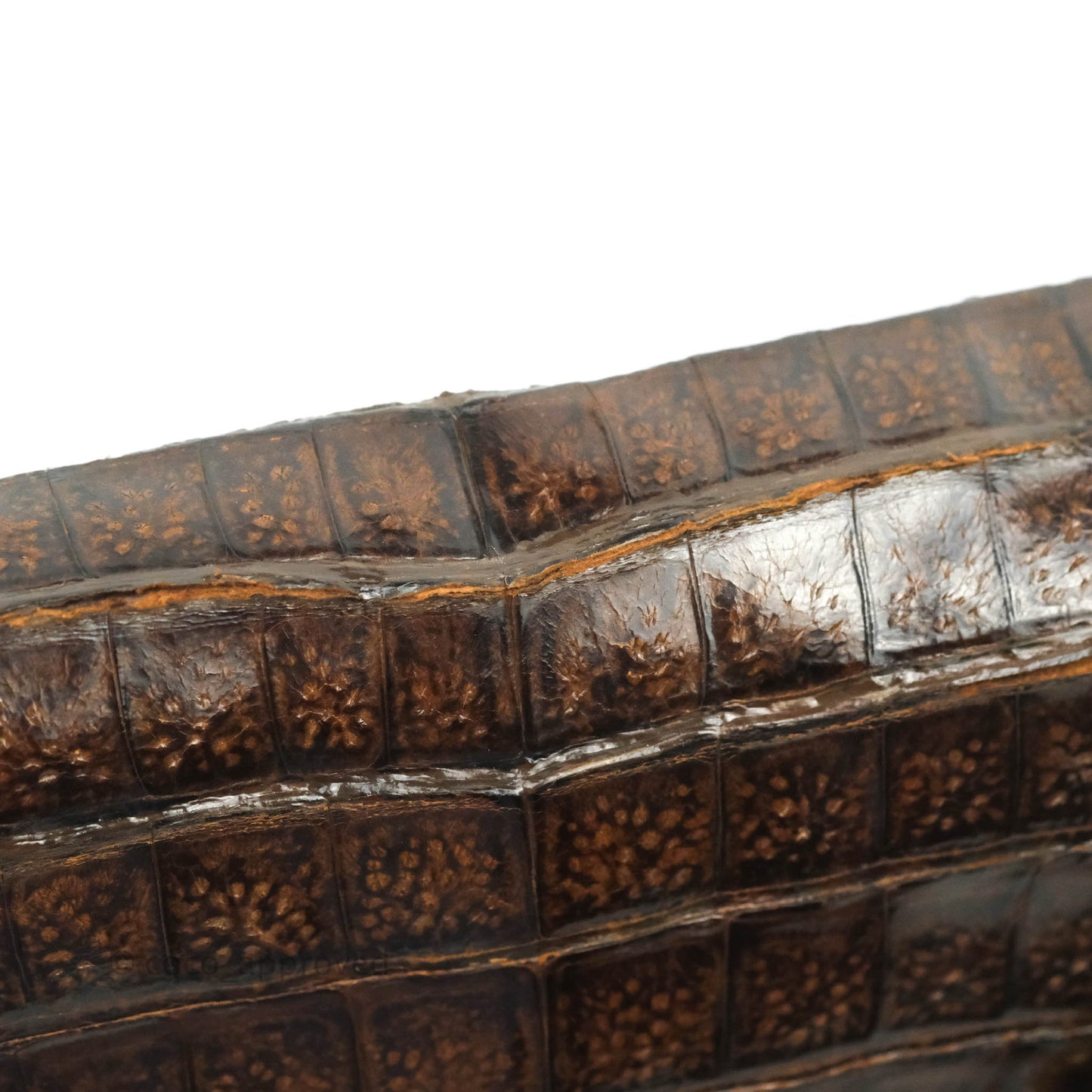 Chanel Vintage Brown Crocodile Leather Shoulder Bag Gold Hardware